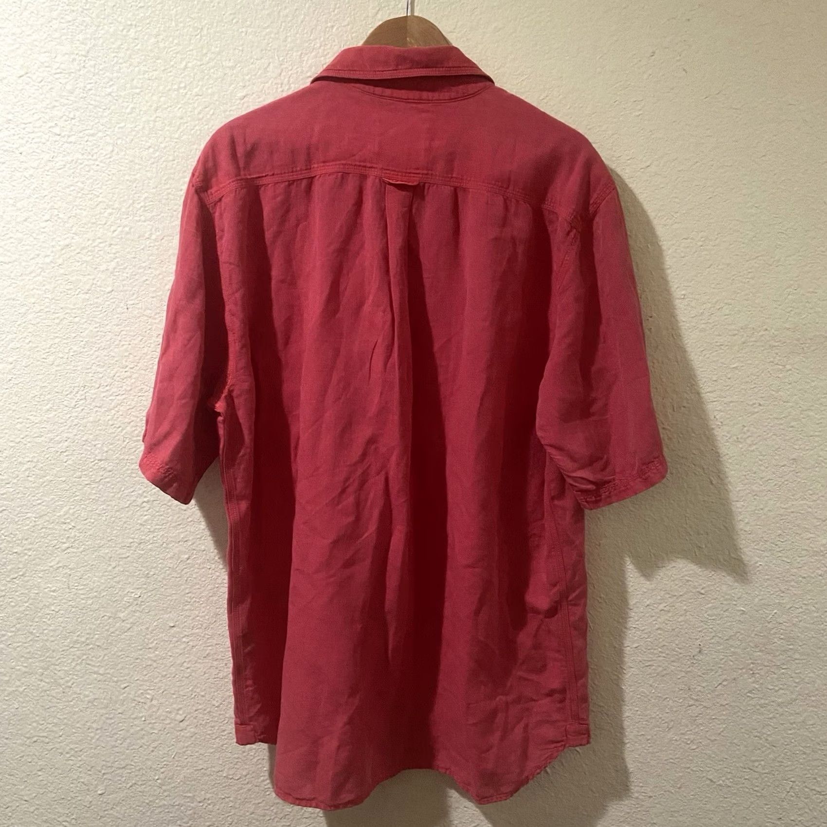 The Territory Ahead Territory Ahead Camp Shirt Cotton Linen Red Short Sleeve Mens XL Breathable Striped Button-Up Size US XL / EU 56 / 4 - 2 Thumbnail