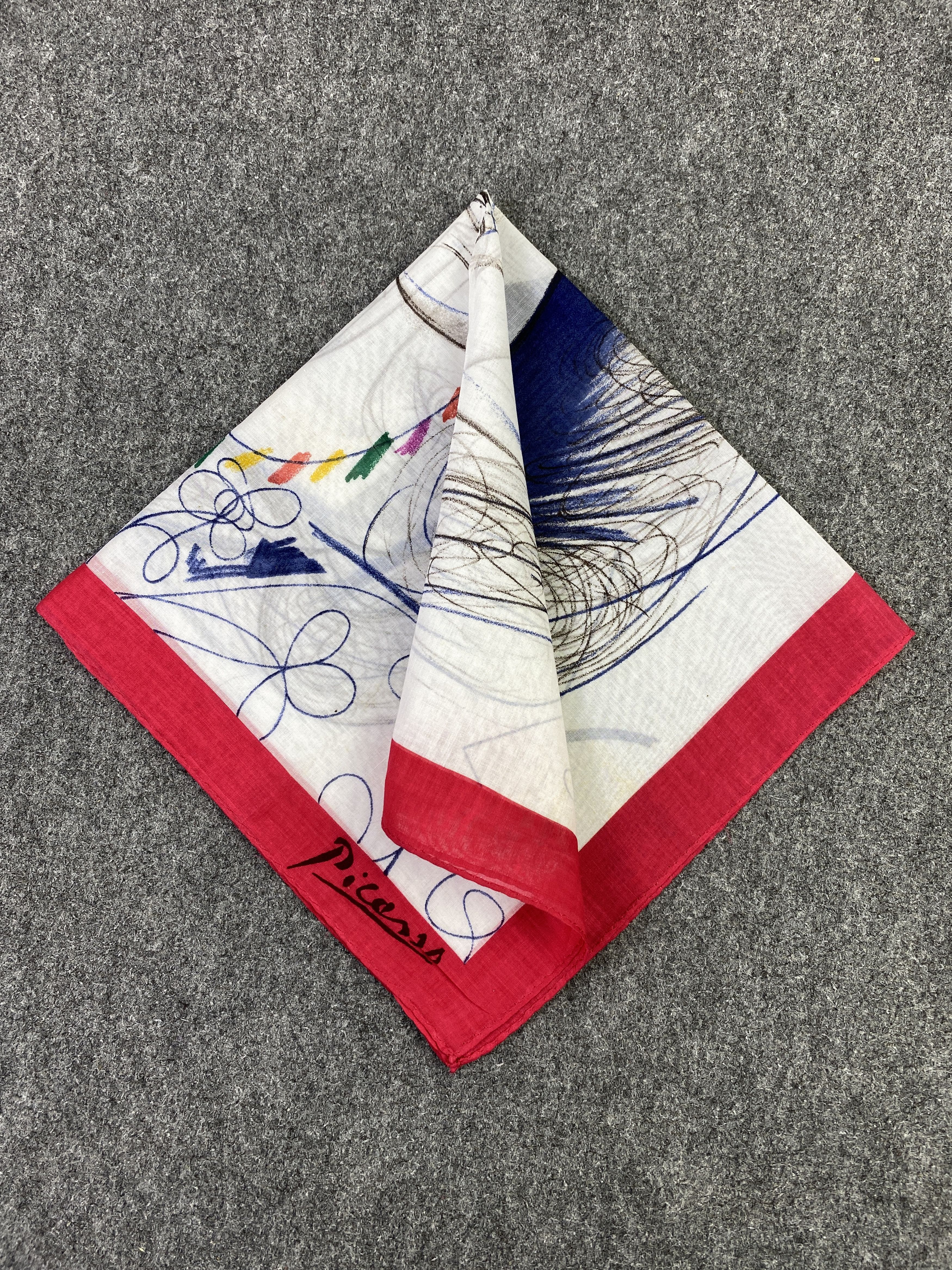 Vintage Vintage Picasso Handkerchief / Neckerchief KT0172 Size ONE SIZE - 3 Thumbnail