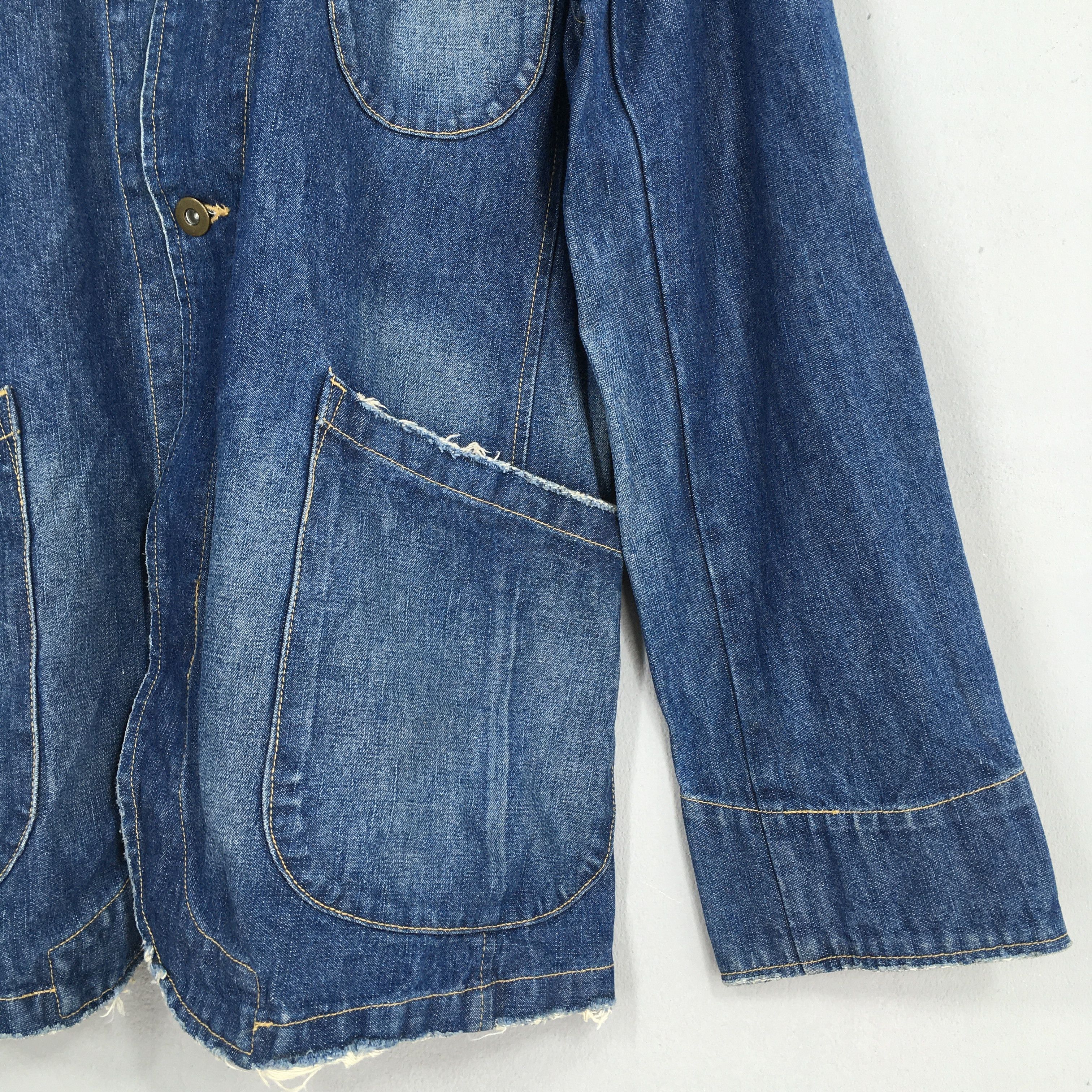 Vintage Vintage 90's Big Shark Denim Workers Blue Jeans Jacket Large Size US L / EU 52-54 / 3 - 6 Thumbnail