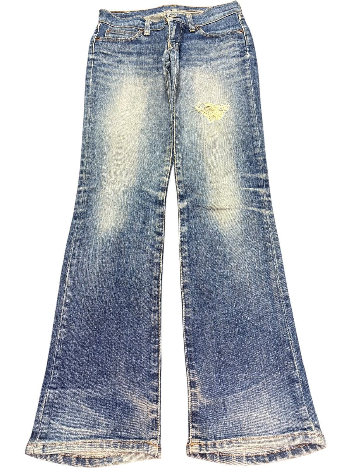 Levi's Vintage 90s Levis 566 Distress Low Rise Flare Jeans Size 27" / US 4 / IT 40 - 1 Thumbnail