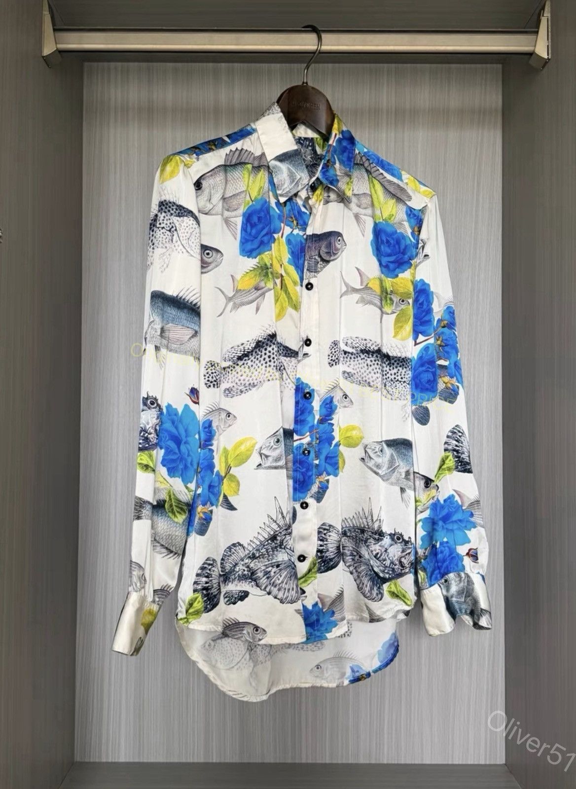 Geoffrey B. Small Geoffrey B. Small GBS aquarium fish silk shirt YYYY17/2610 Size US S / EU 44-46 / 1 - 1 Thumbnail