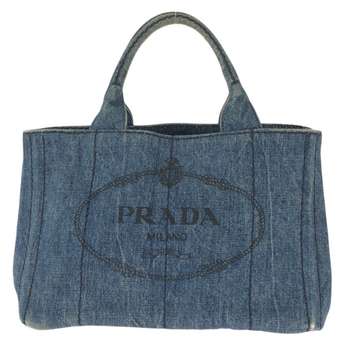 Prada Prada Prada Canapa Denim Tote Bag Textile Tote Bag DUTY FREE for USA Size ONE SIZE - 1 Thumbnail