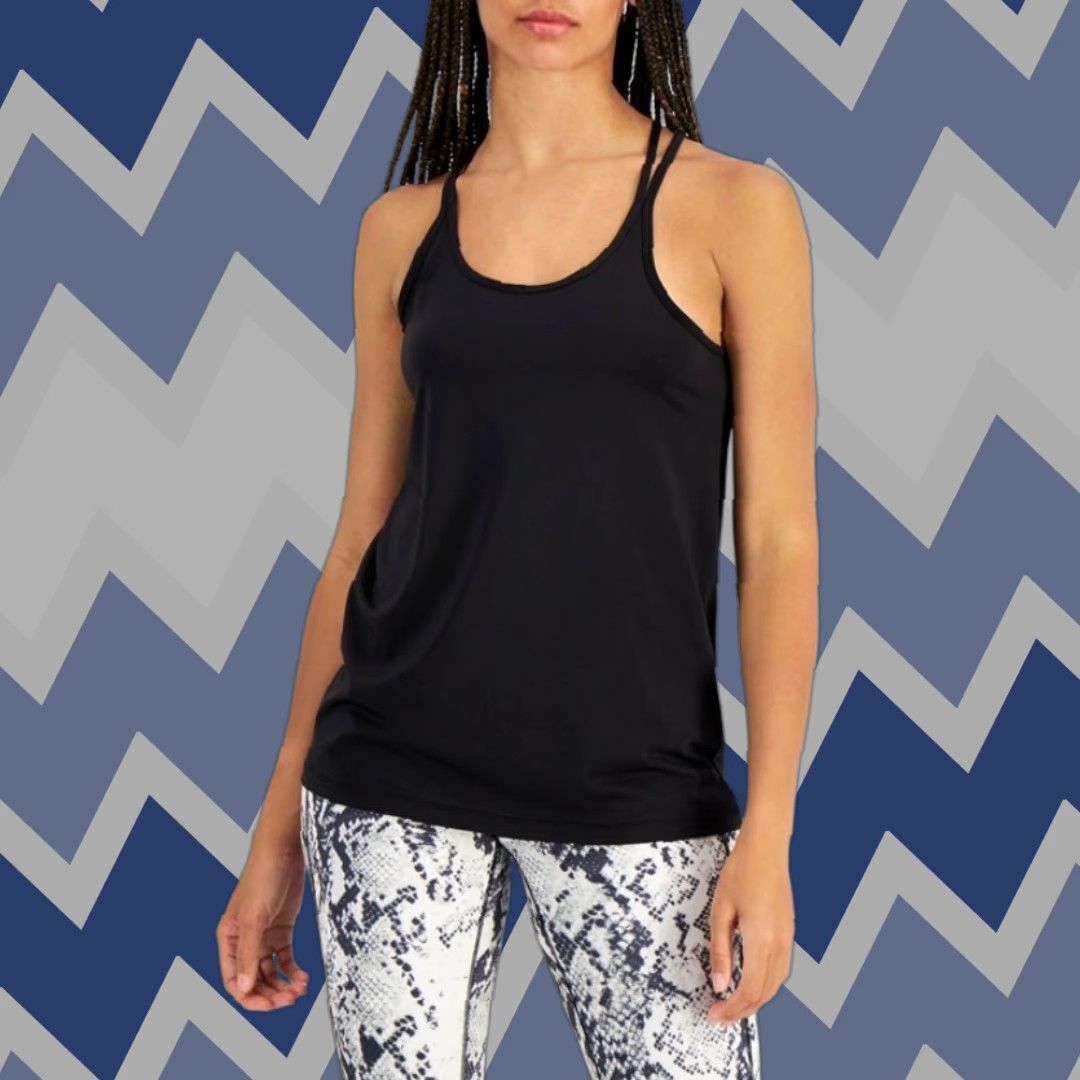 Vintage Ideology Tank Top - 2XL Black Sleeveless Scoop Neck Strappy Back Shirt Women Casual Gym Yoga 90s? Size XXL / US 16-18 / IT 52-54 - 1 Thumbnail