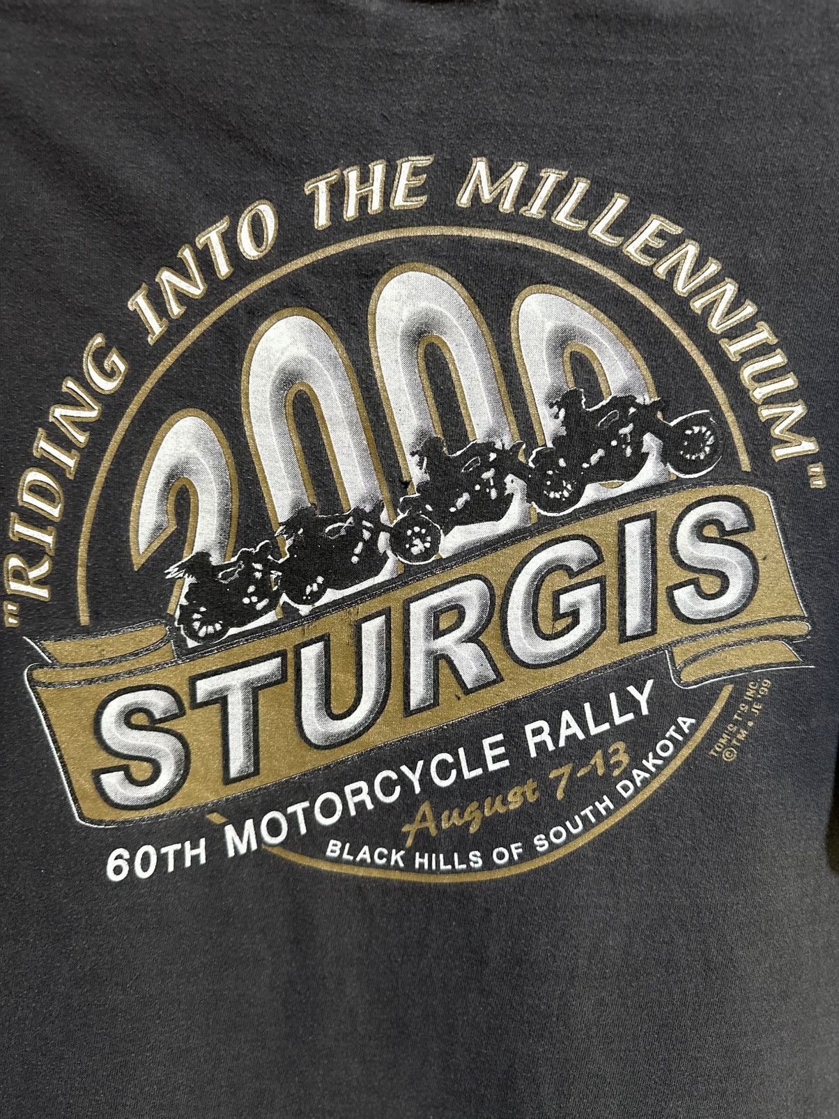 Hanes × Vintage Vintage Sturgis 60st Annual Rally Race Faded Tee Size US XL / EU 56 / 4 - 9 Thumbnail