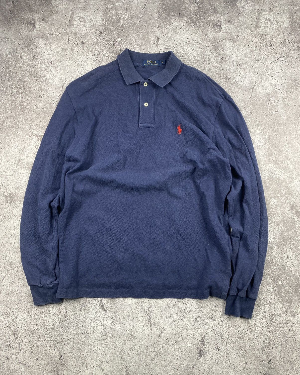Polo Ralph Lauren × Vintage ☂️VINTAGE POLO RALPH LAUREN RUGBY FADED LONG SLEEVE Size US M / EU 48-50 / 2 - 1 Thumbnail