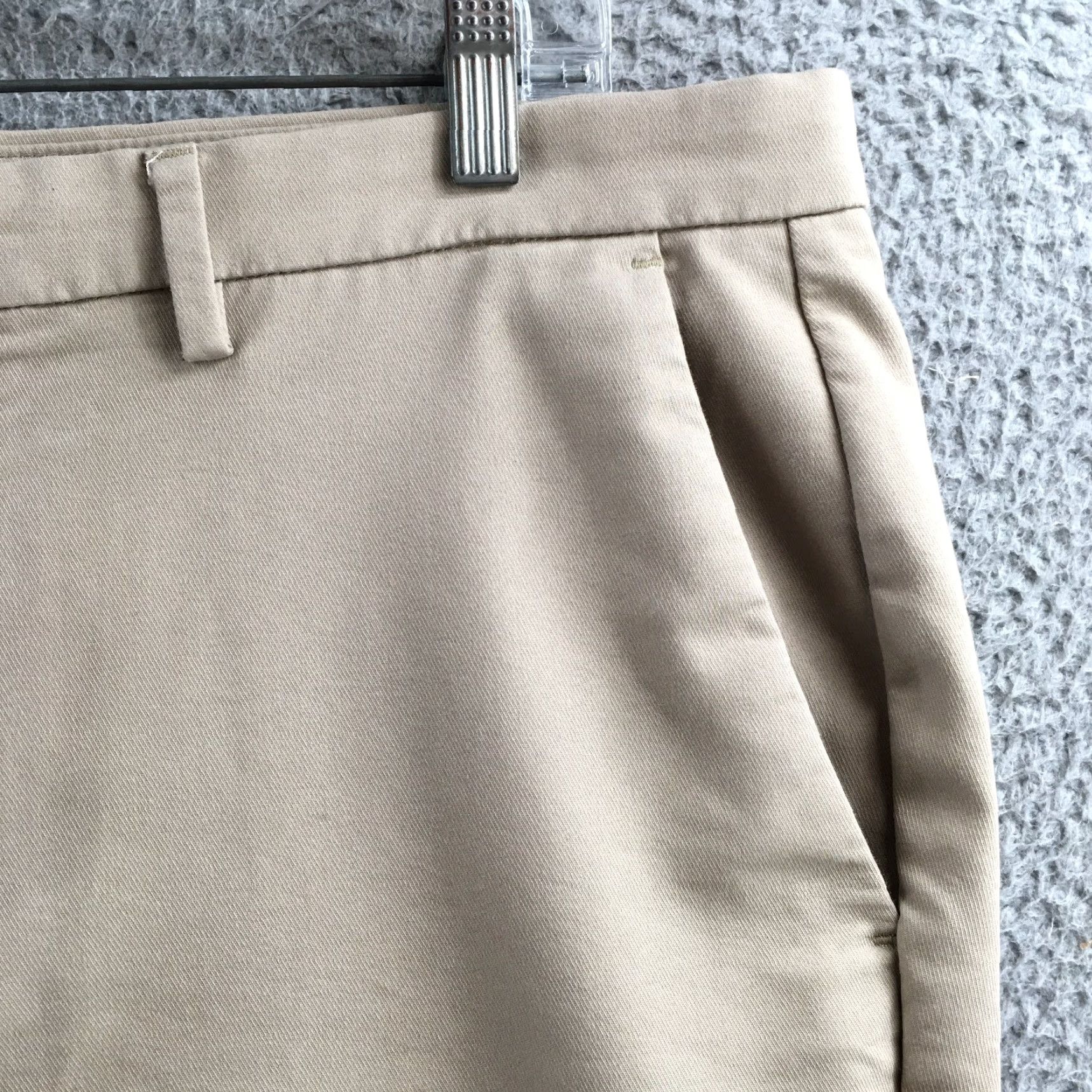Calvin Klein Calvin Klein Chino Pants Men Beige Cotton Blend Mid Rise Flat Front Casual 36x32 Regular Mens Slim? Size US 36 / EU 52 - 4 Thumbnail
