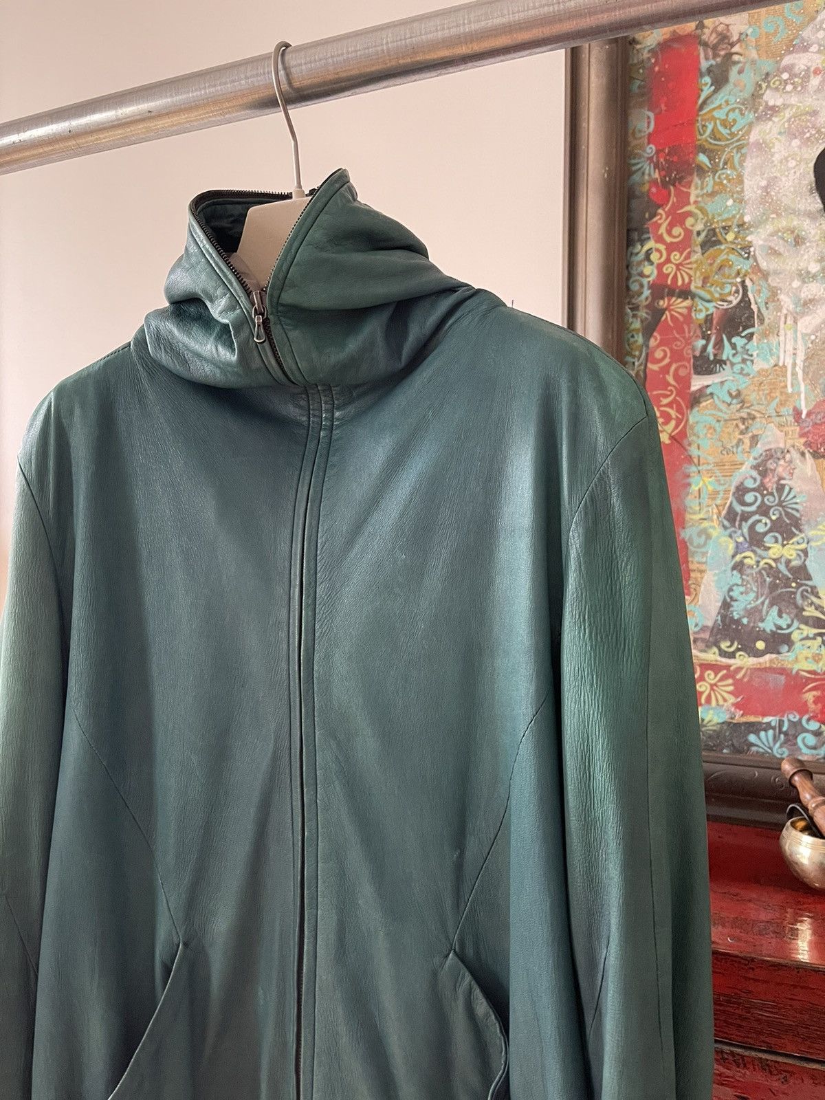 Attachment × Kazuyuki Kumagai Attachment Kazuyuki Kumagai (Attachment) Hooded Leather Jacket Size US L / EU 52-54 / 3 - 4 Thumbnail
