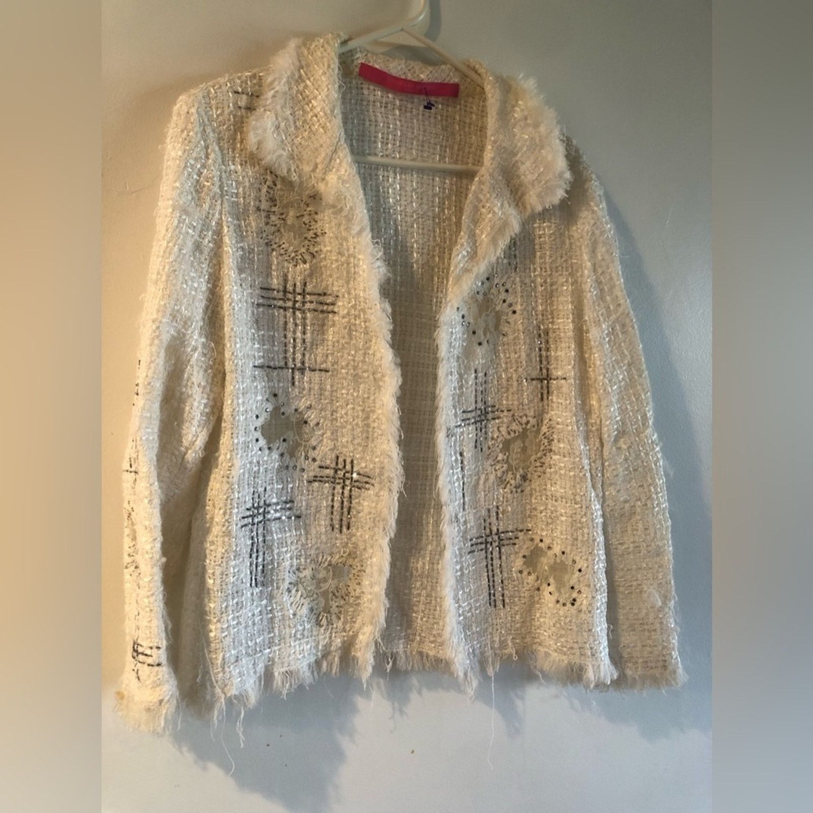 Emanuel Ungaro White Tweed Jacket Blazer by Emanuel Ungaro Size M / US 6-8 / IT 42-44 - 9 Thumbnail