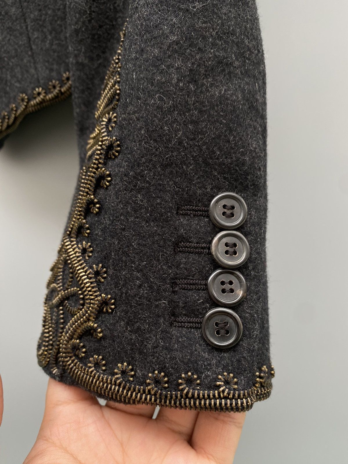 Alexander McQueen F/W 2006- Alexander Mcqueen- Metal Embellished Wool Jacket Size US M / EU 48-50 / 2 - 9 Thumbnail