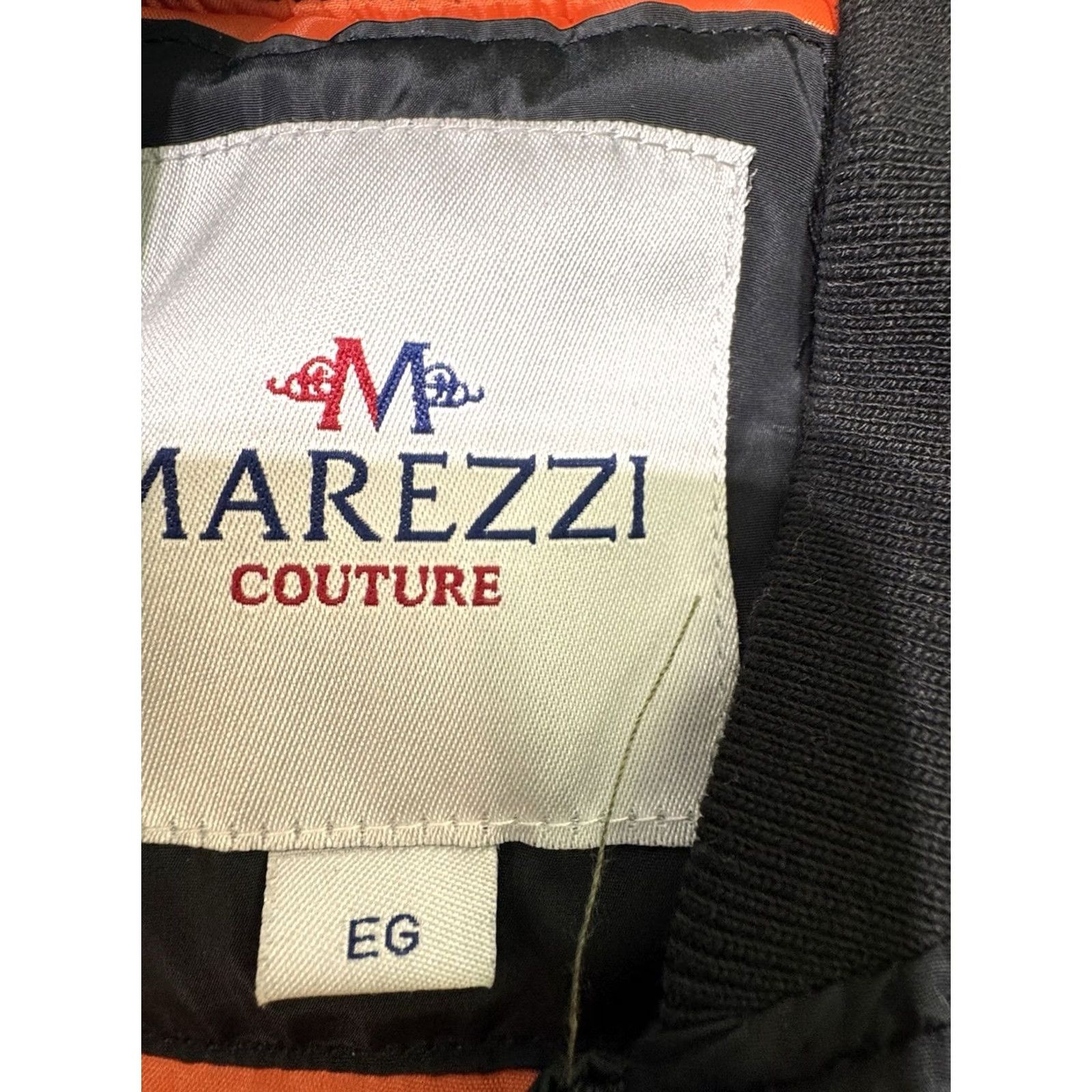Vintage MAREZZI COUTURE Jacket XL Black Bomber Style Gold Full Zip Orange Interi Size XL / US 12-14 / IT 48-50 - 4 Thumbnail