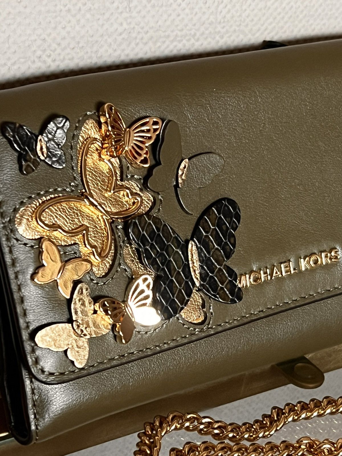 Michael Kors Large Butterfly Embellished Convertible Chain Wallet Size ONE SIZE - 8 Thumbnail