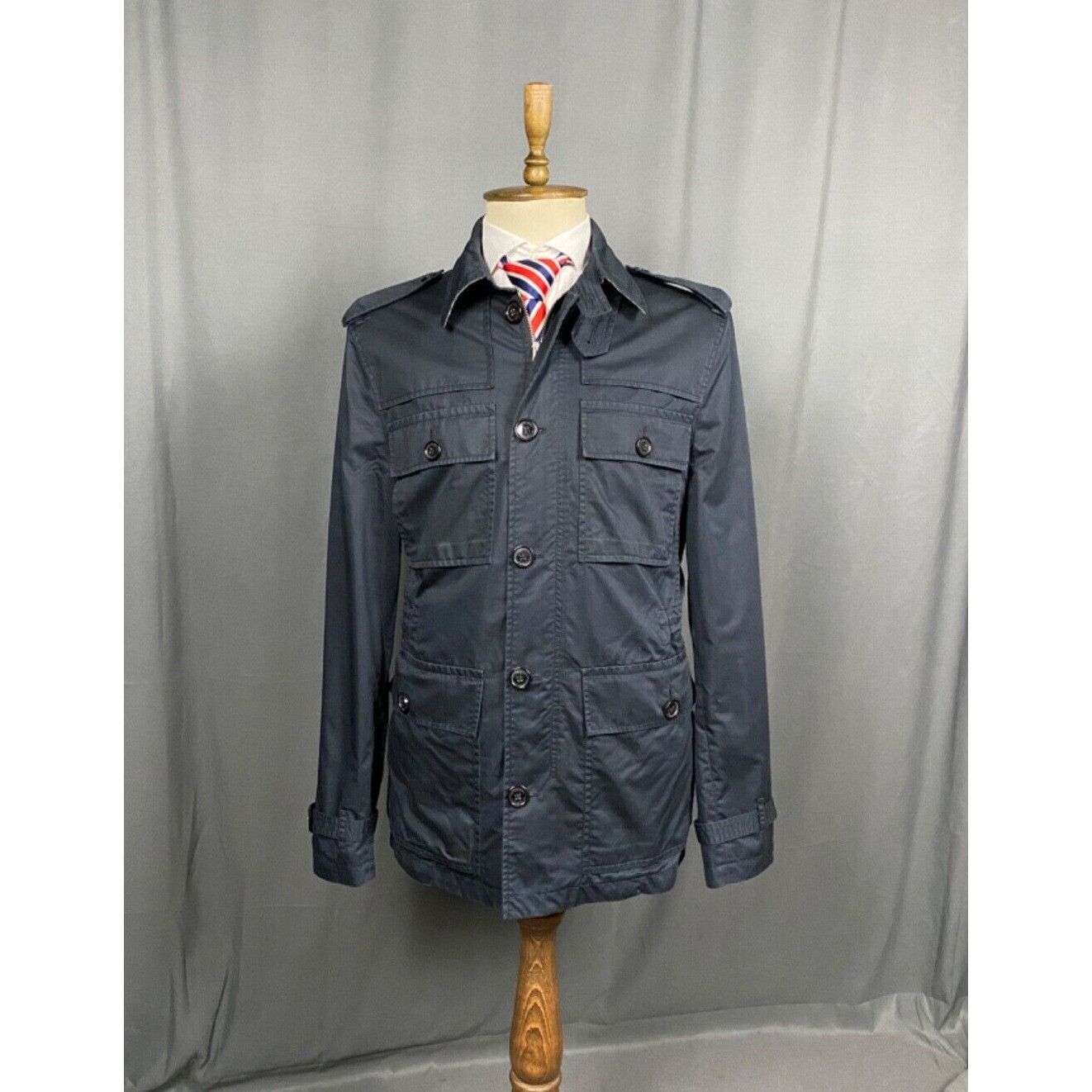 Burberry Burberry Nova Check Dark Blue Multipocket Utility Field Jack Size US XL / EU 56 / 4 - 1 Thumbnail