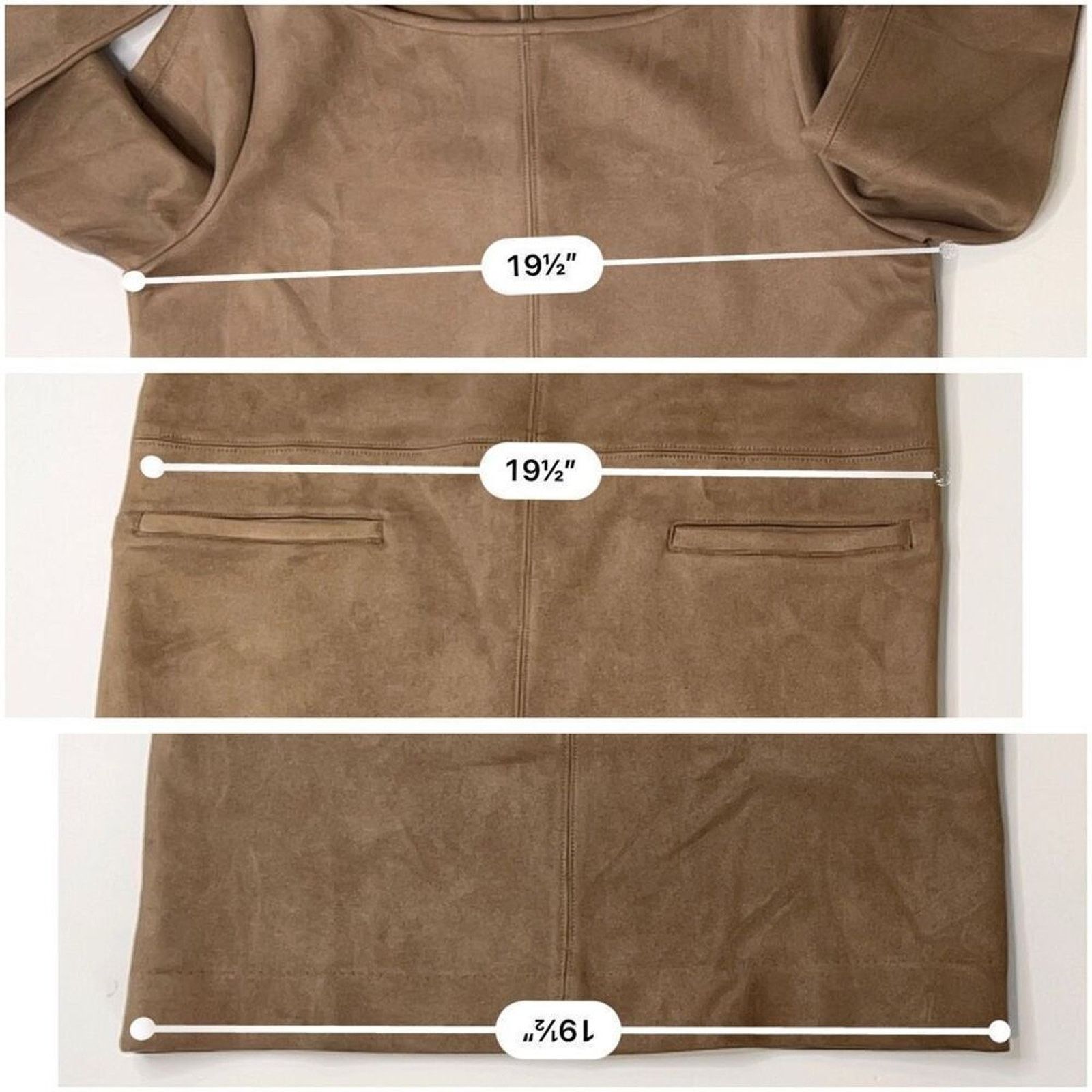 Ann Taylor Ann Taylor Seamed Faux Suede Brown Shift Dress 8P Petites Size M / US 6-8 / IT 42-44 - 6 Thumbnail
