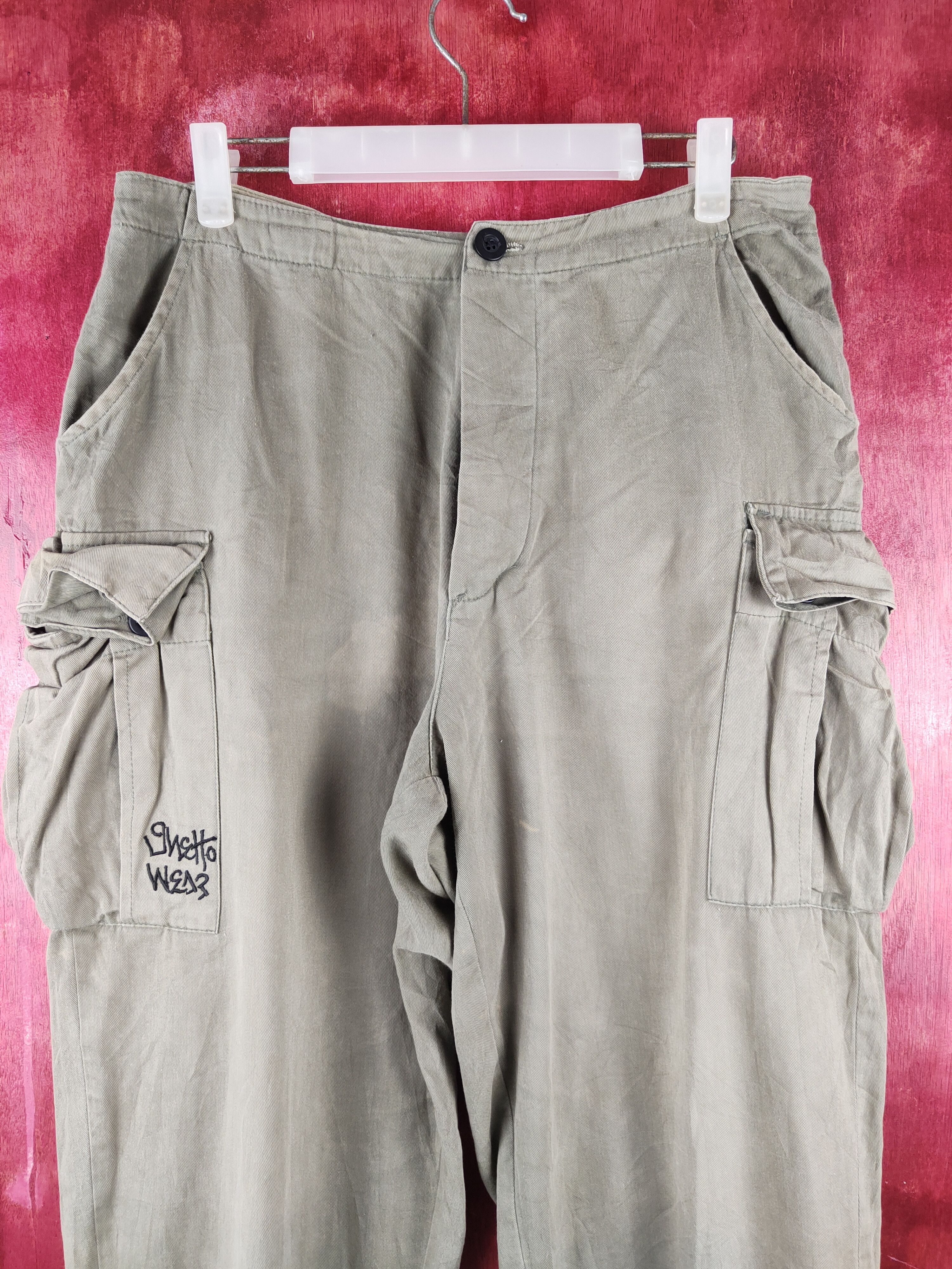 Japanese Brand VINTAGE Gueho Wear Dark Olive Faded Cargo Pants N#33 Size US 32 / EU 48 - 2 Thumbnail