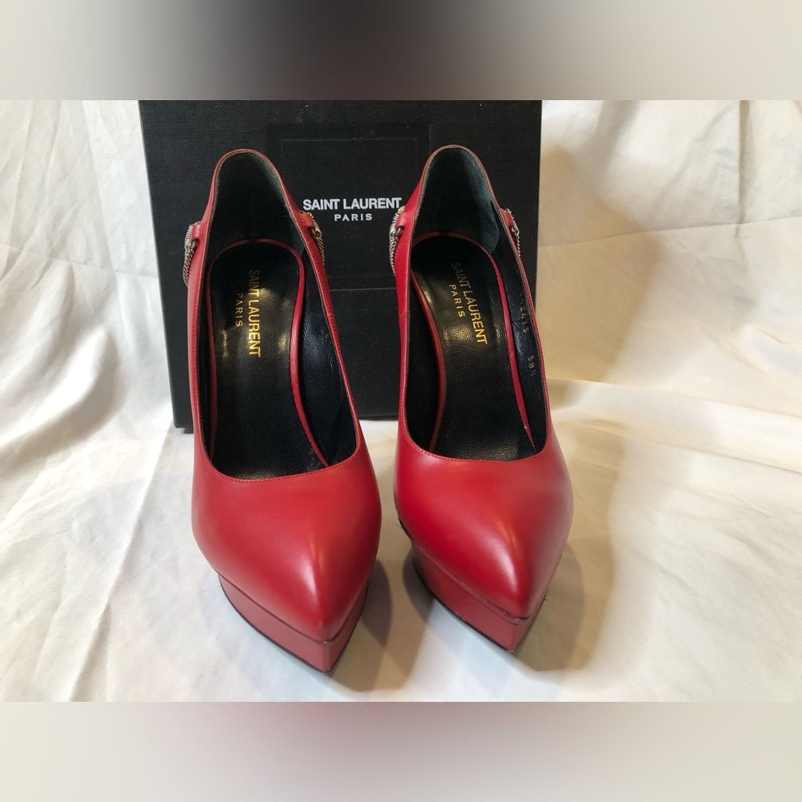 Yves Saint Laurent Yves Saint Laurent Women’s Janis Heel--Red—Size 38.5 Size US 8 / IT 38 - 4 Thumbnail