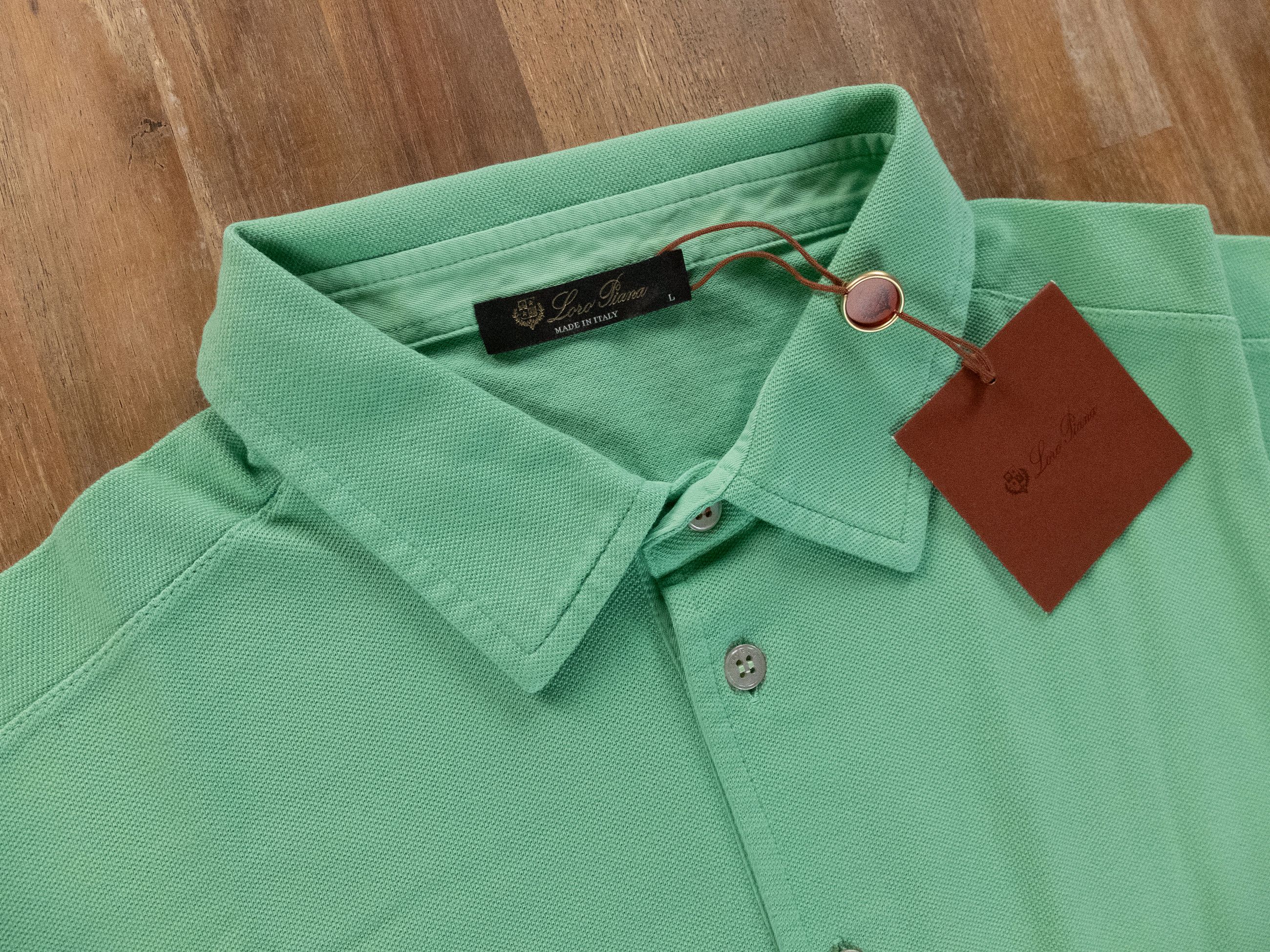 Loro Piana LORO PIANA solid green pique cotton polo shirt Large NWT Size US L / EU 52-54 / 3 - 3 Thumbnail