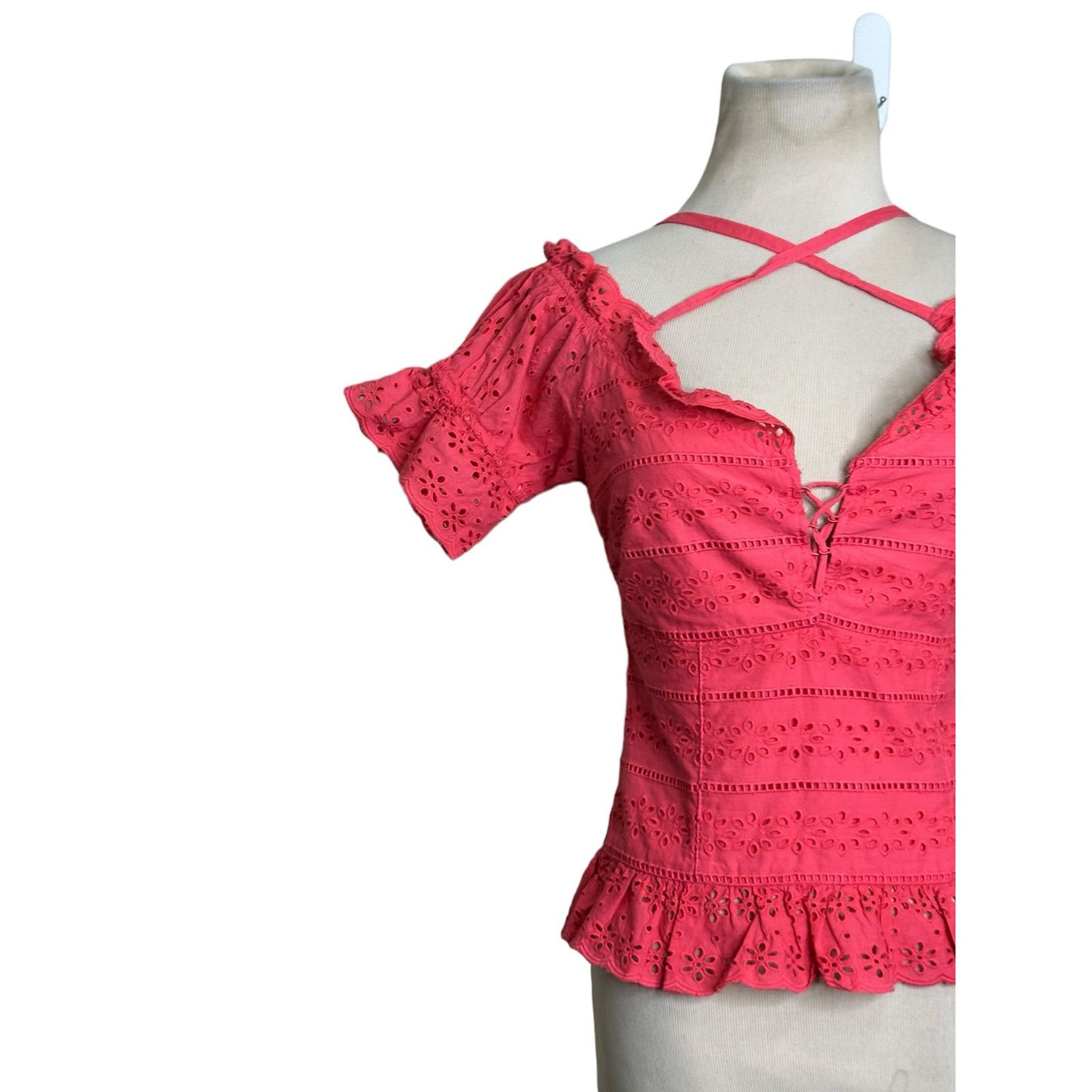 Guess Guess pink Isotta Cotton Eyelet Top size XS Size XS / US 0-2 / IT 36-38 - 13 Thumbnail