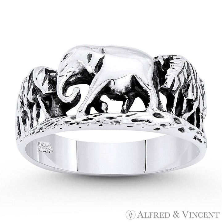 Other Forest Elephant Totem Charm Ring in .925 Sterling Silver Size ONE SIZE - 1 Preview