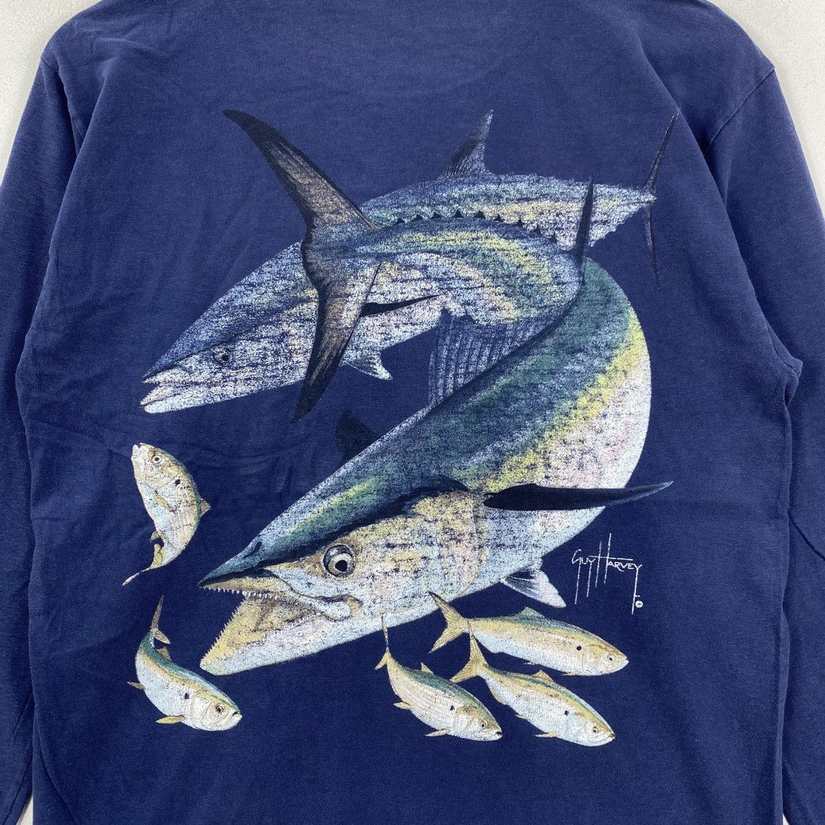 Vintage Vintage Guy Harvey Navy Long Sleeve Fish Graphic Shirt L Size US L / EU 52-54 / 3 - 5 Thumbnail