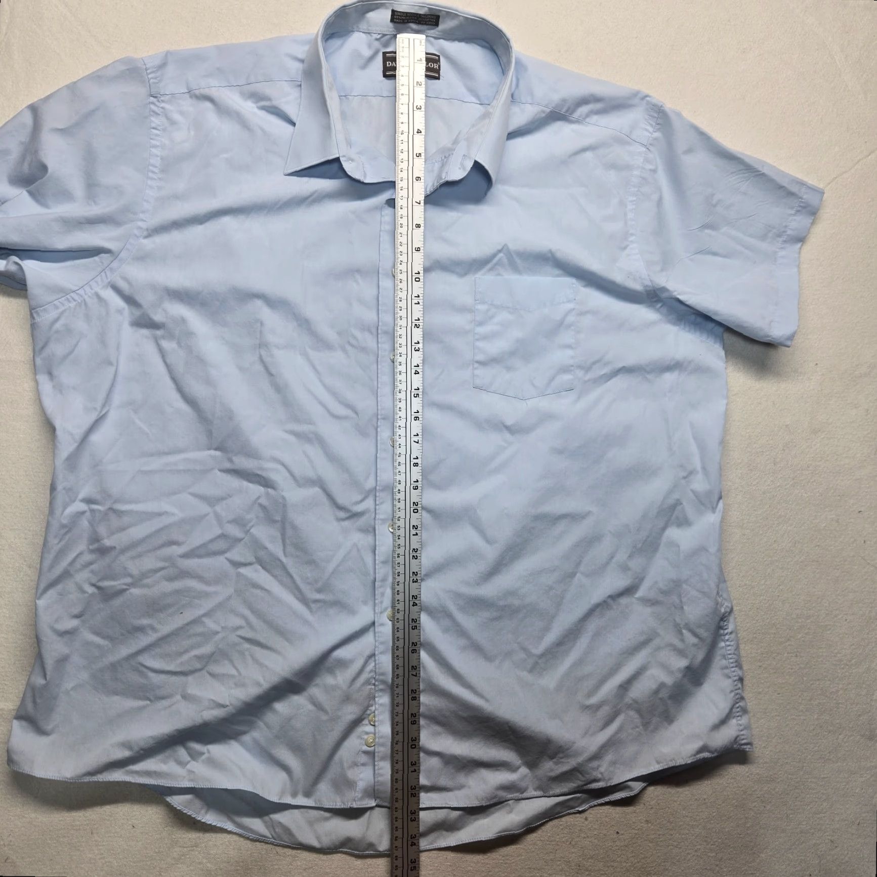 Vintage VINTAGE David Taylor Big & Tall Oxford Shirt Light Blue Button-Down Adult Mens 20 Dress Shirt Short Sleeve Size US XXL / EU 58 / 5 - 5 Thumbnail
