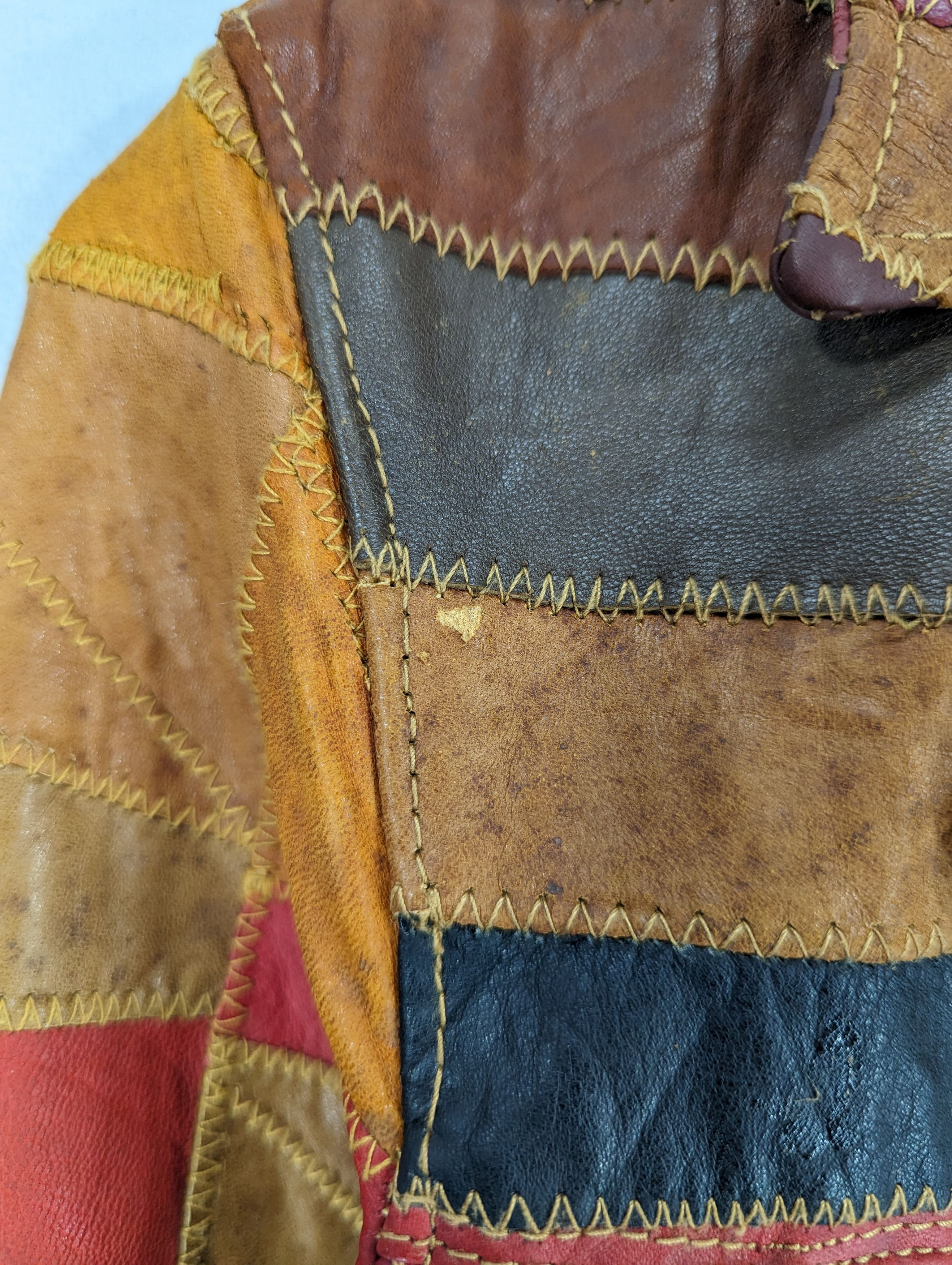 Vintage 🔥RARE🔥Vintage Unbrand Patchwork Leather Jacket Size XS / US 0-2 / IT 36-38 - 9 Thumbnail