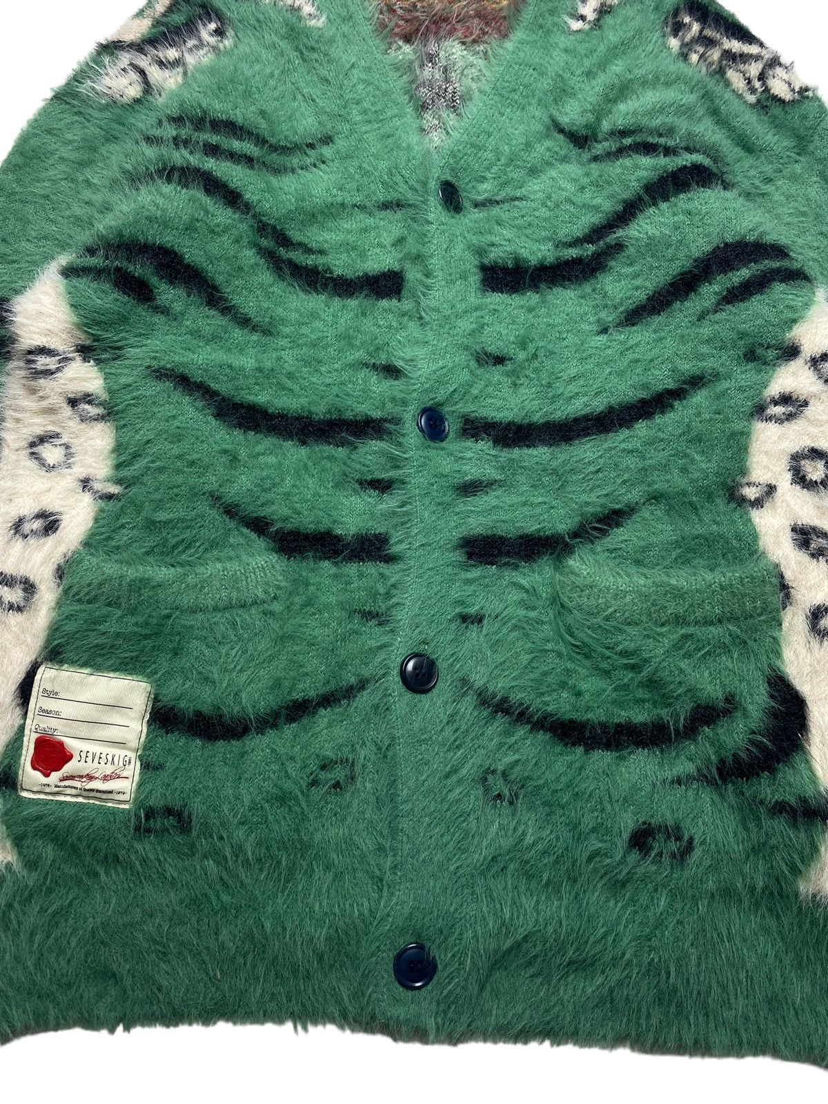 Japanese Brand Seveskig - Mohair Tiger Cardigan Sweater Size US L / EU 52-54 / 3 - 9 Thumbnail
