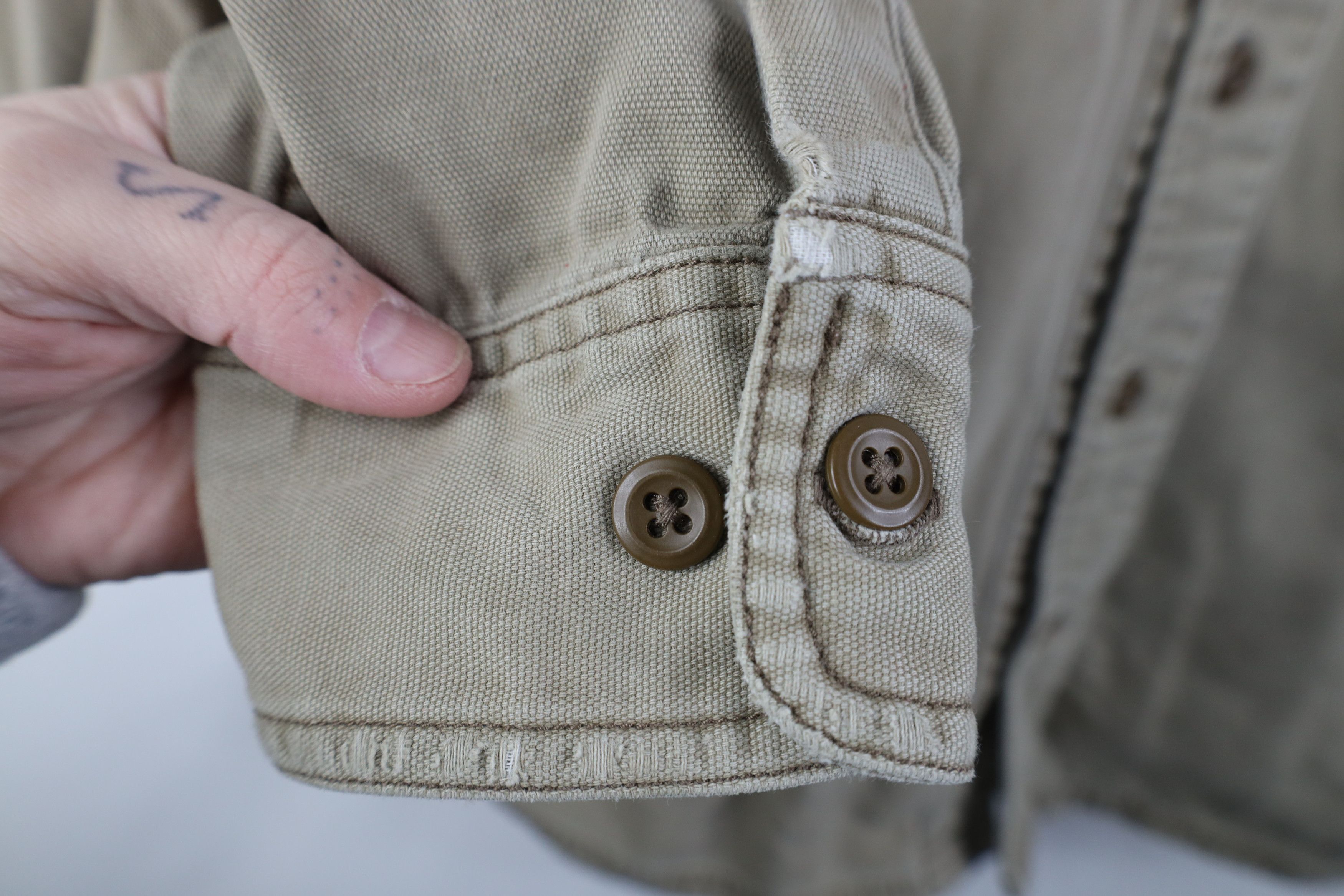 Gap Vintage 90s Gap Heavyweight Collared Button Shirt Beige Size US M / EU 48-50 / 2 - 4 Thumbnail