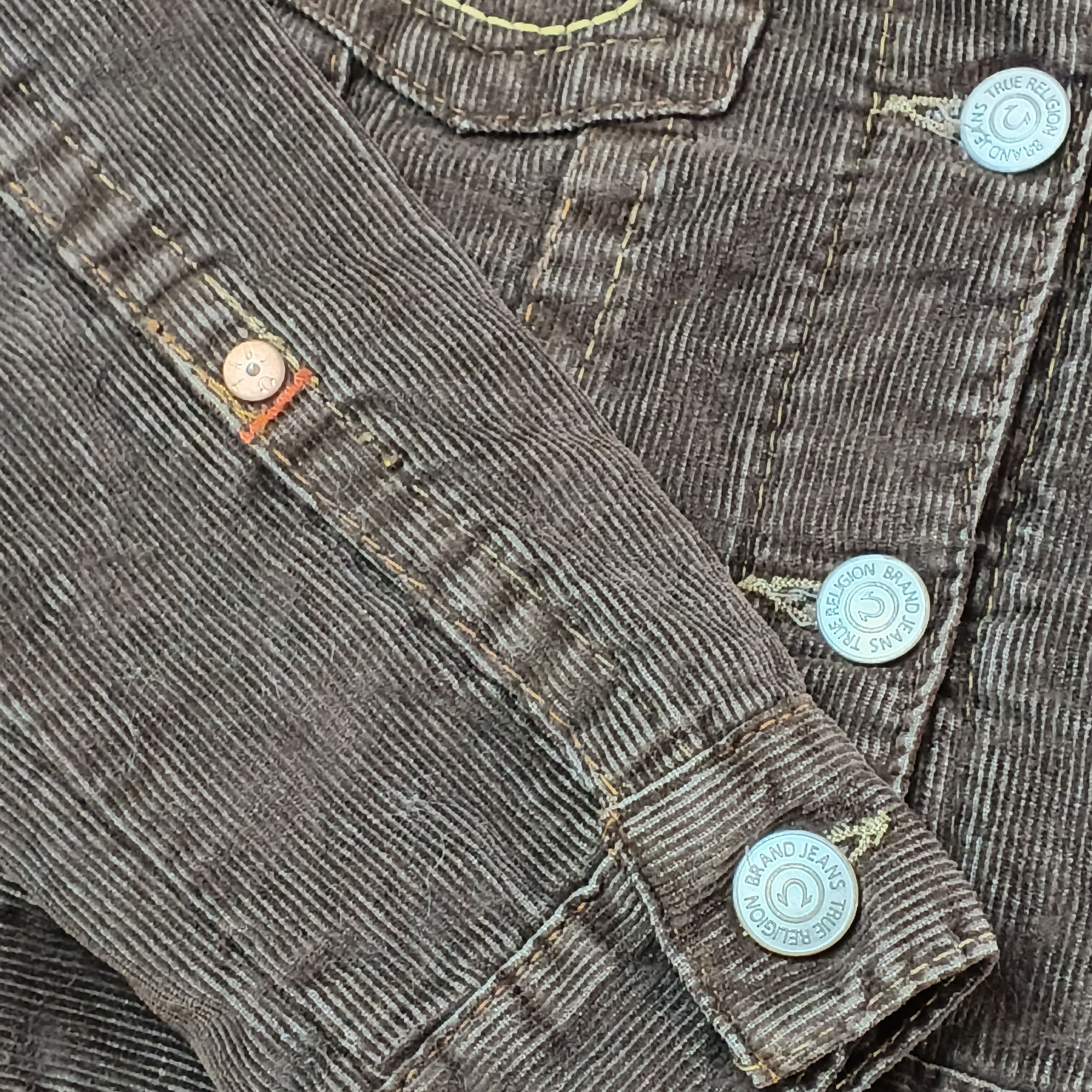True Religion Vintage 90's True Religion Corduroy Cropped Denim Jacket Size M / US 6-8 / IT 42-44 - 9 Thumbnail