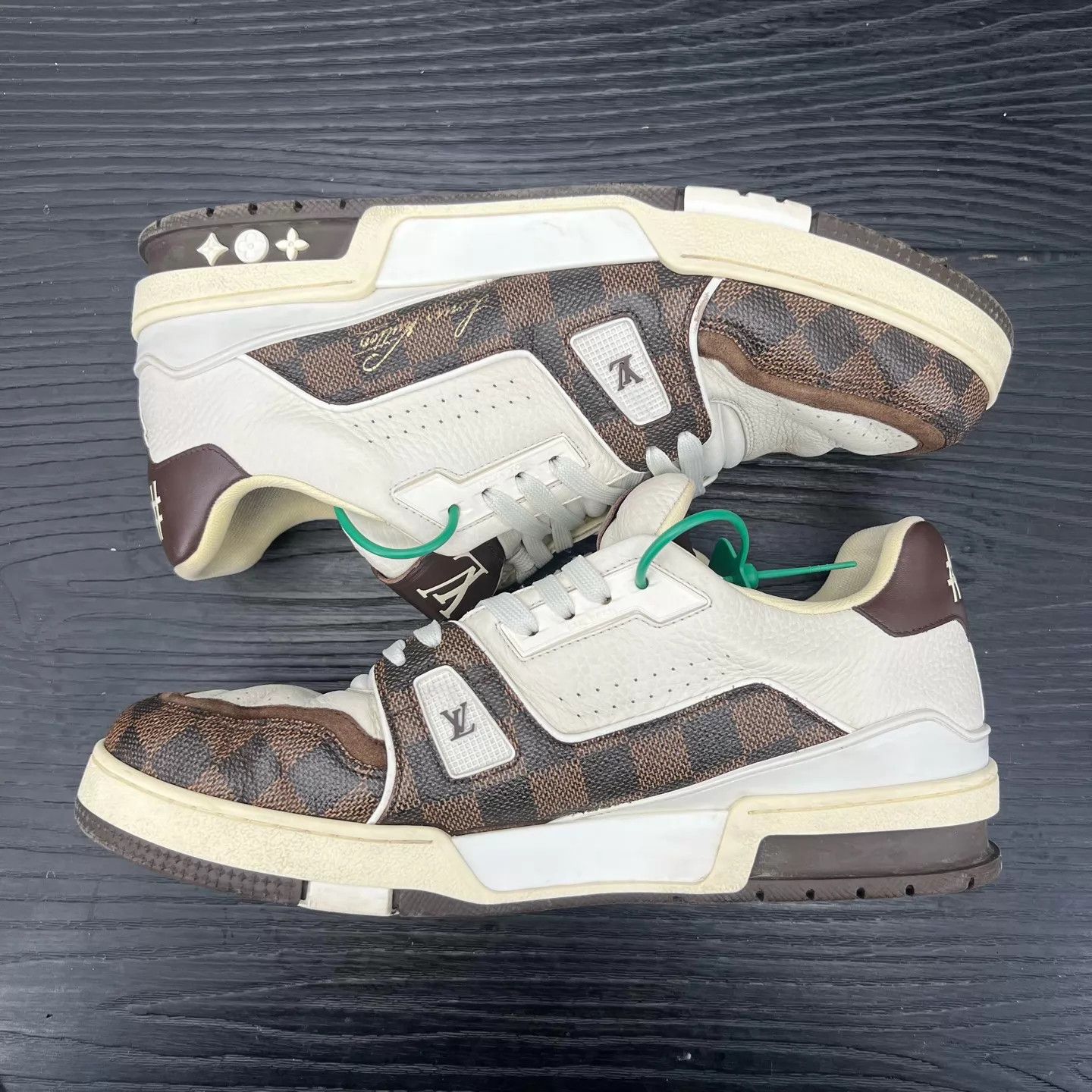 Louis Vuitton LV Trainer Damier Black/White/Brown 43.5 GC Box Size US 10.5 / EU 43-44 - 2 Thumbnail