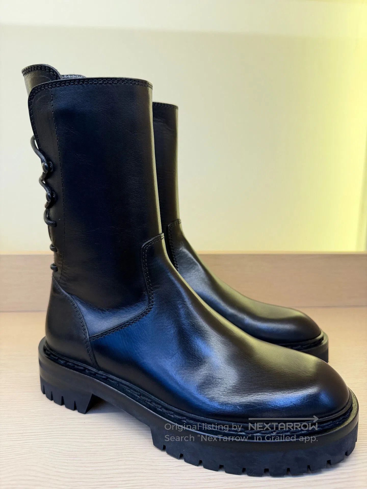 Ann Demeulemeester Ann Demeulemeester Black Rear Lace Mid. Size US 4 / IT 34 - 7 Thumbnail