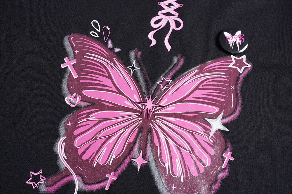 Japanese Brand × Vintage High street butterfly print men's loose round neck t-shirt Size US M / EU 48-50 / 2 - 4 Thumbnail