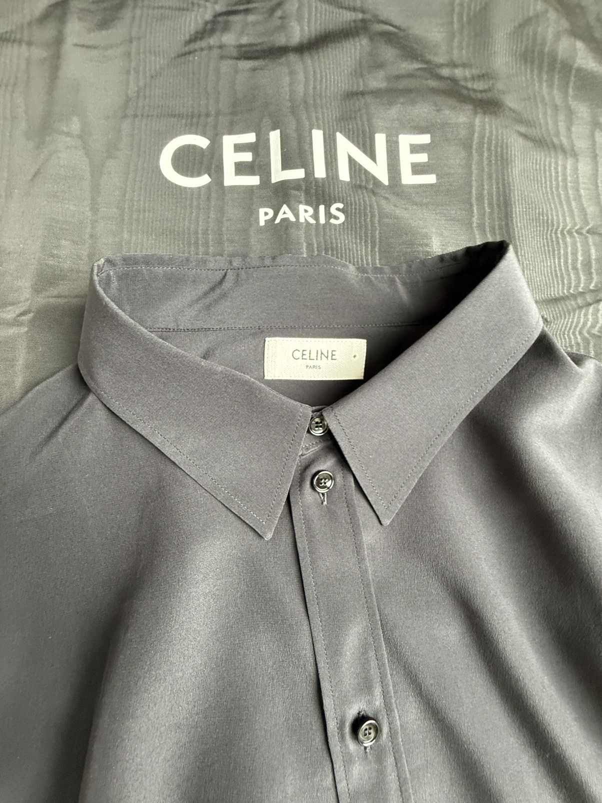 Celine $1.6k SS22 Celine Tailcoat palm tree Shirt in Silk Hedi 41 Size US L / EU 52-54 / 3 - 21 Thumbnail