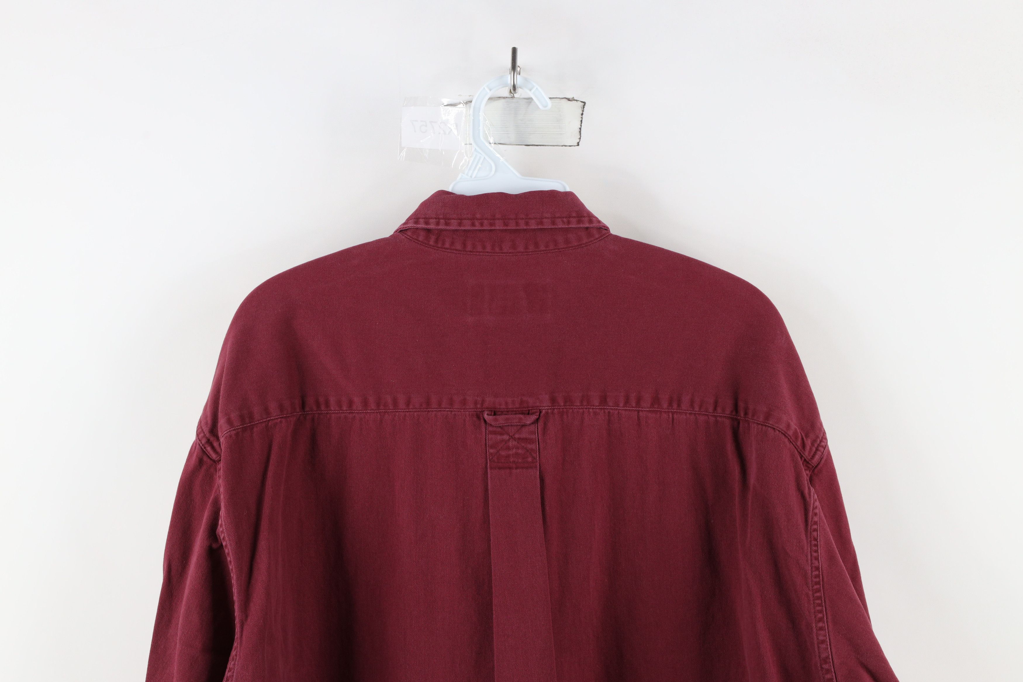 Eddie Bauer × Vintage Vintage 90s Eddie Bauer Button Down Shirt Burgundy Cotton Size US L / EU 52-54 / 3 - 10 Thumbnail