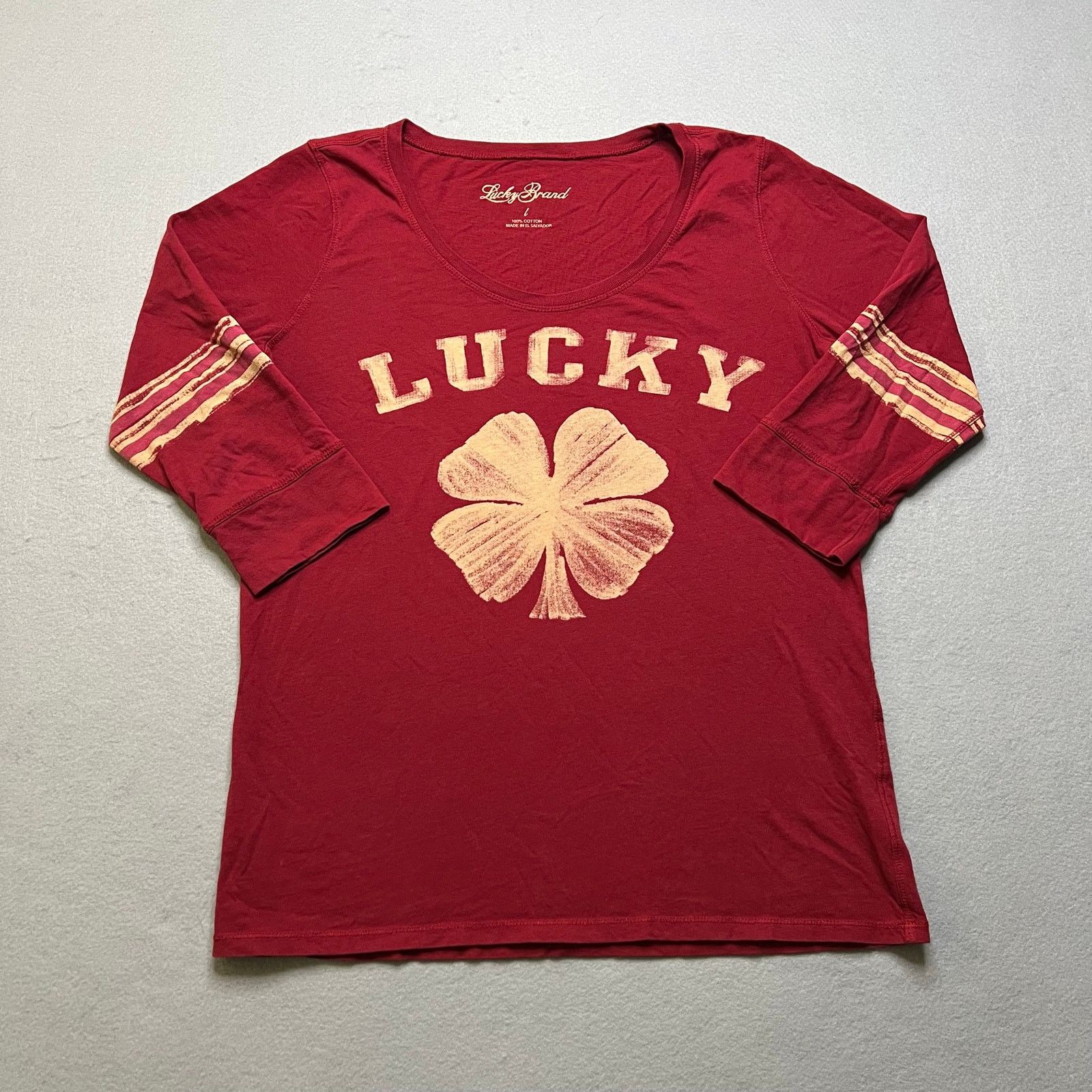 Lucky Brand Lucky Brand Shamrock Graphic 3/4 Sleeve T-Shirt Women Large Size L / US 10 / IT 46 - 5 Thumbnail
