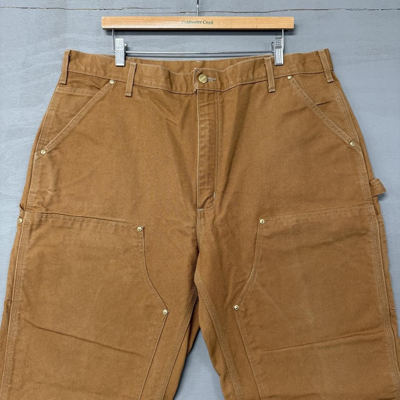 Carhartt Carhartt B01 BRN Double Knee Canvas Work Pants Tan 40 x 32 Size US 40 / EU 56 - 1 Thumbnail