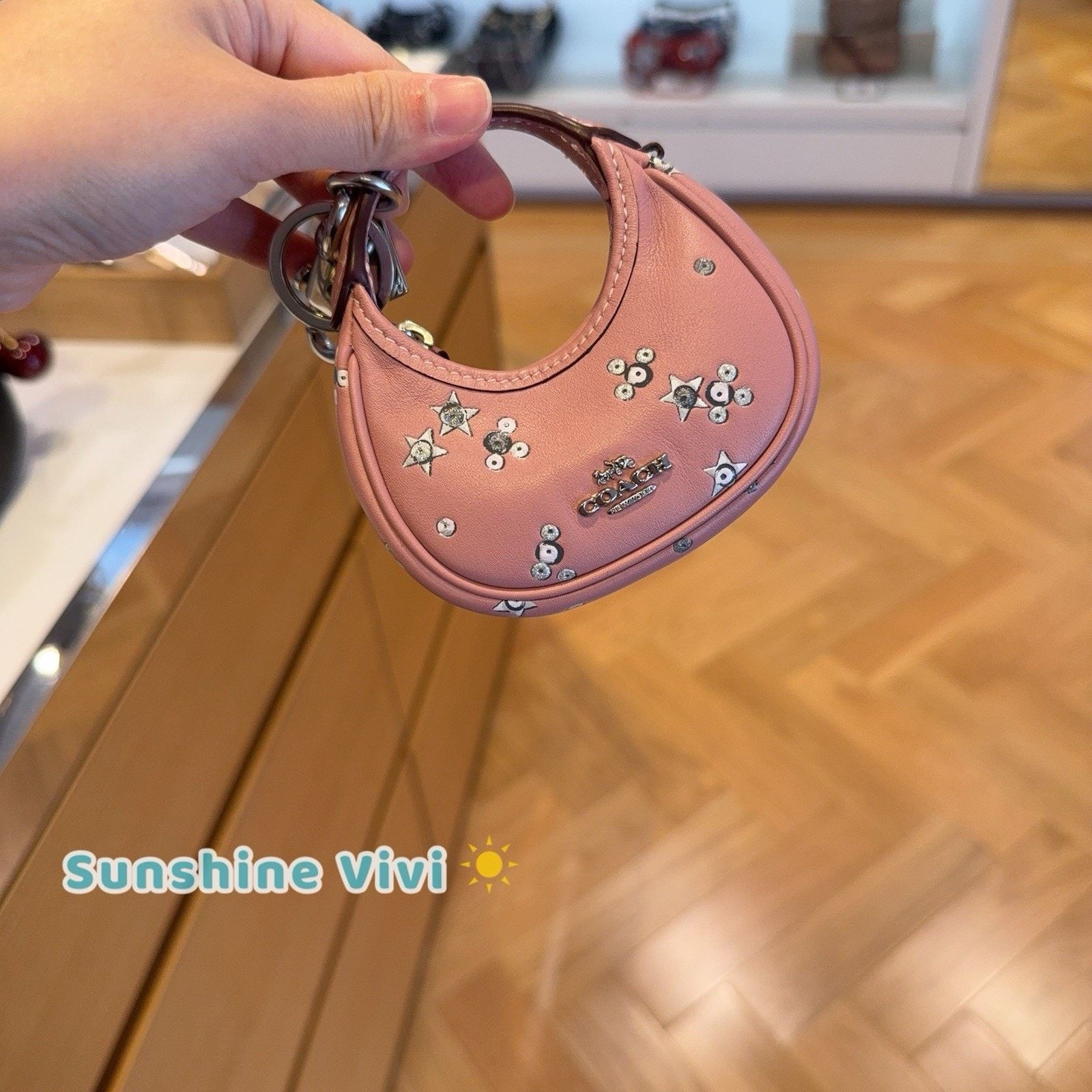 Coach NWT Coach Carmen Bag Charm Star Silver Dusty Pink CCF22 Size ONE SIZE - 1 Thumbnail