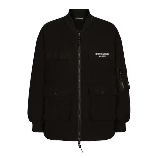 image of Dolce Gabbana O1G2R1Mq0324 Bomber Jackets In Nero & Black in Nero/Black, Men's (Size Small)