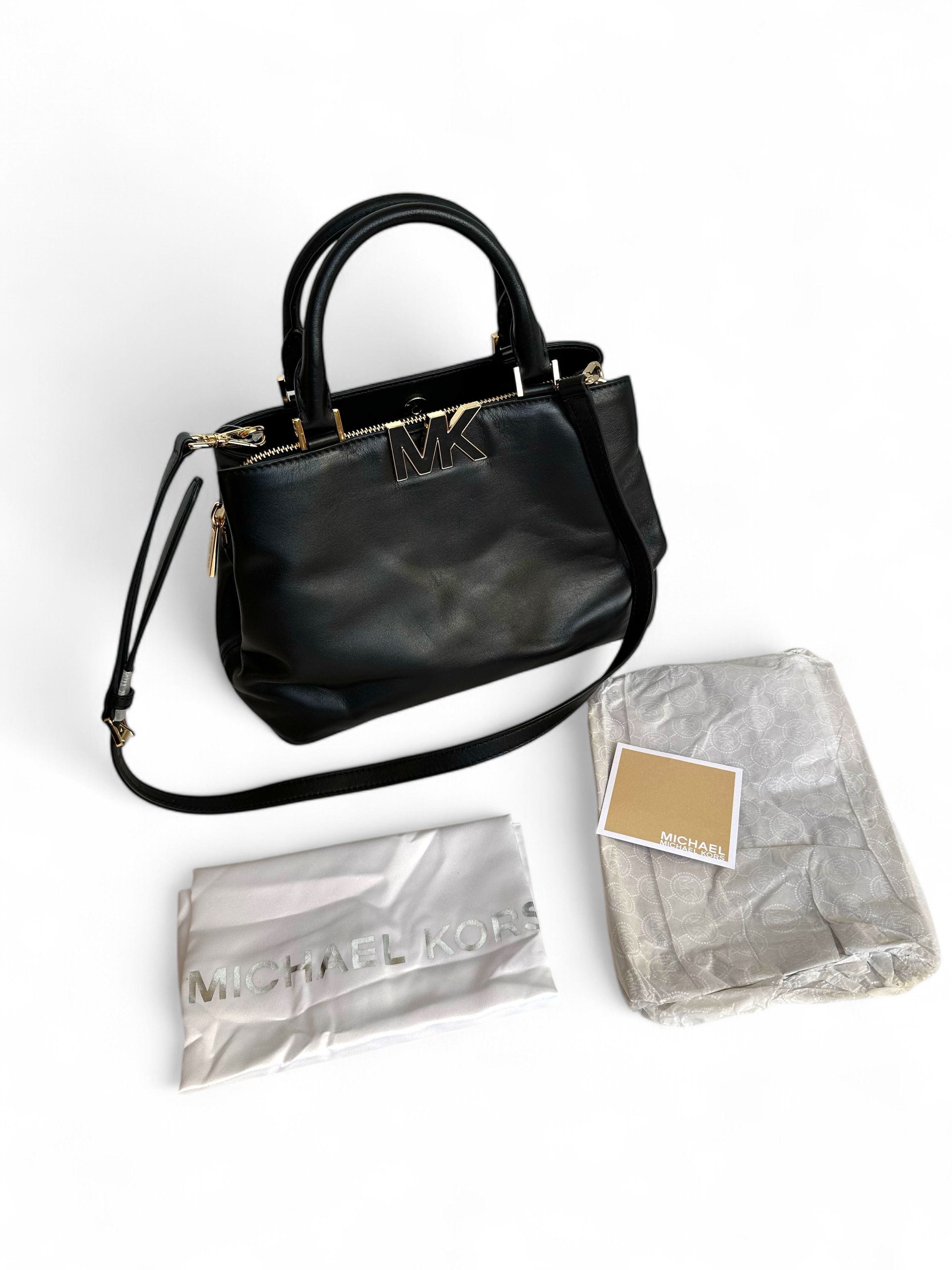 Michael Kors Michael Kors Florence Medium Black Leather Satchel Size ONE SIZE - 4 Thumbnail