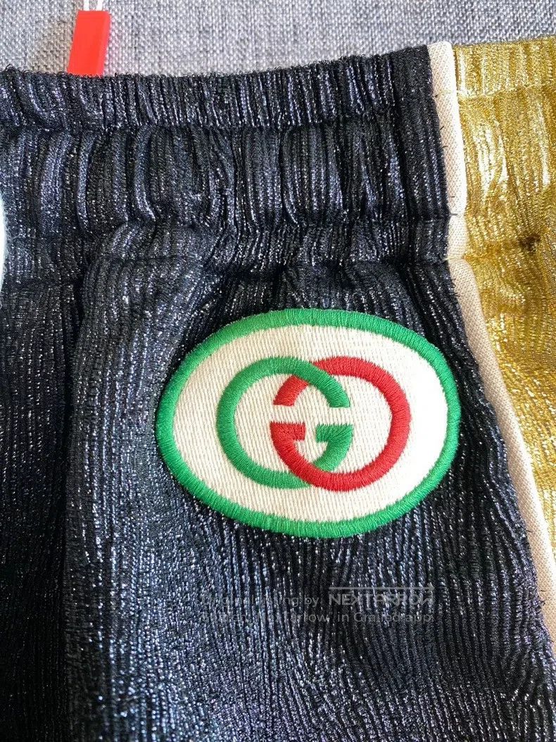 Gucci Gucci SizeXS FW21 crepe silk gold and silver silk casual tr Size 42" / US 20 - 3 Thumbnail