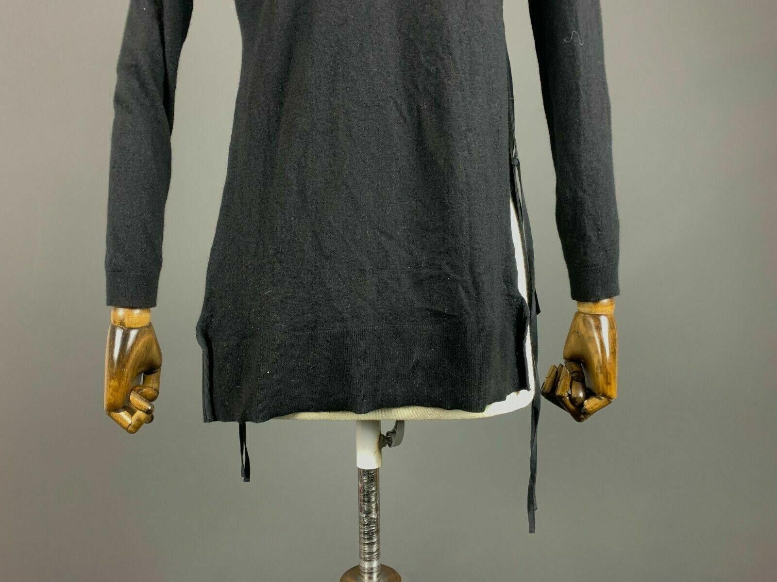 Designer Dorothee Schumacher Black Wool V-Neck Cardigan Sweater Size M / US 6-8 / IT 42-44 - 9 Thumbnail