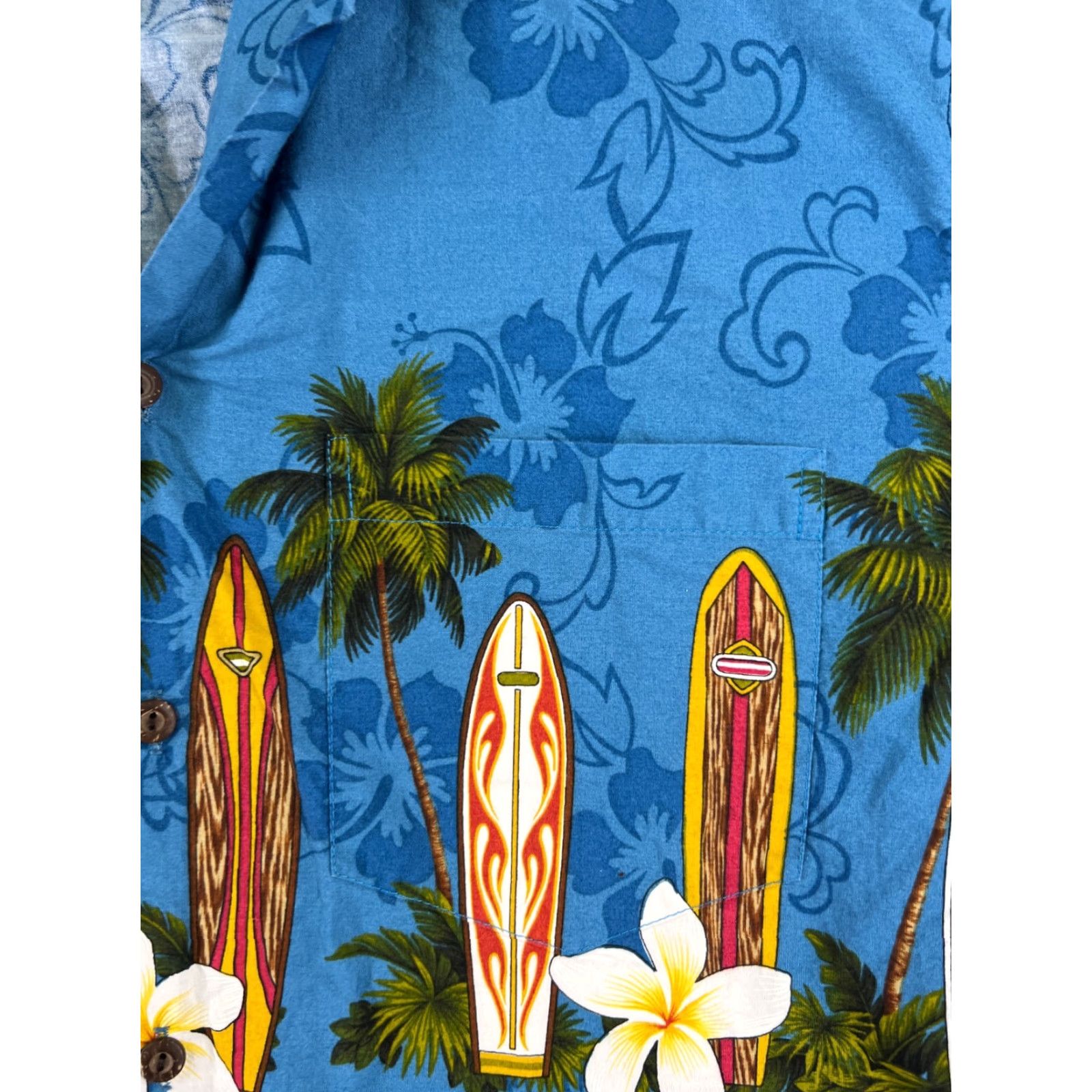 Vintage VINTAGE Pacific Legend Shirt Mens Large Blue Floral Hawaiian Surf Boards Palm Print Size US L / EU 52-54 / 3 - 6 Thumbnail