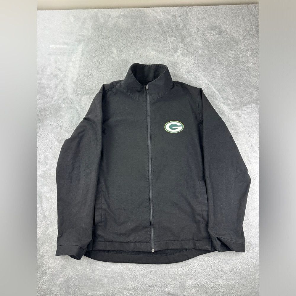 NFL Green Bay Packers black polyester windbreaker jacket men's Size US M / EU 48-50 / 2 - 1 Thumbnail