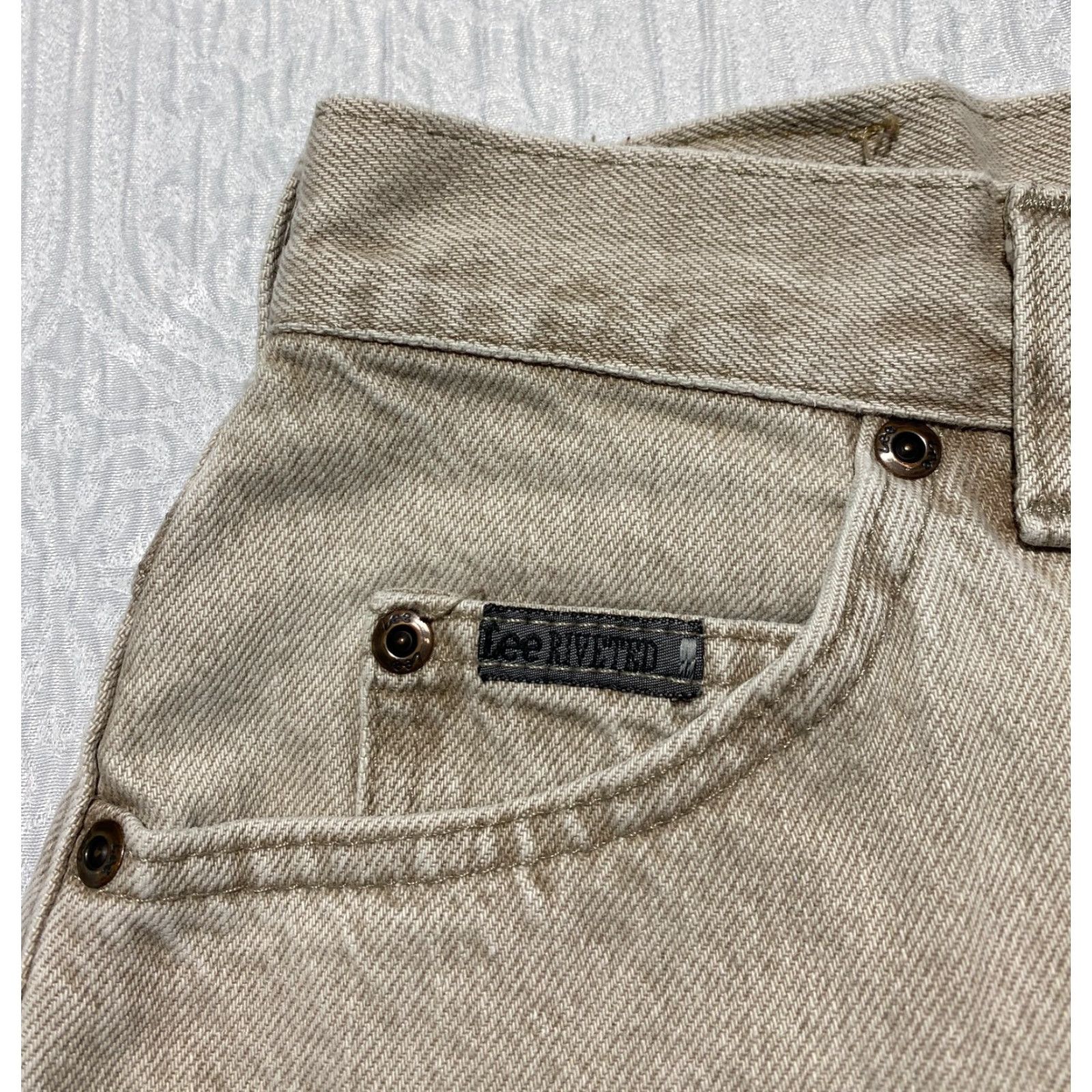 Lee VINTAGE Lee Jeans Womens Size 16 Petite Beige Tapered 28in Inseam Denim 5-Pocket USA Size 38" / US 16 / IT 52 - 6 Thumbnail