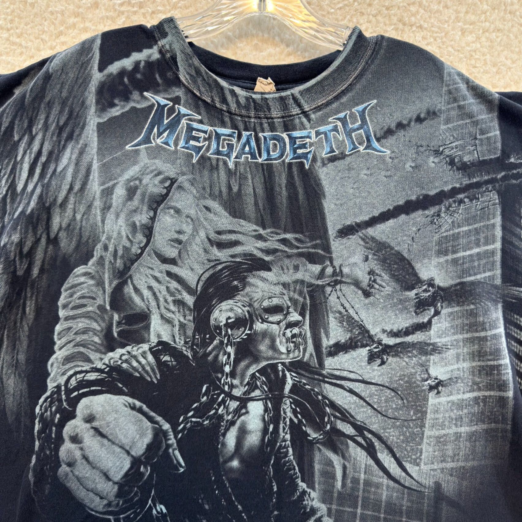 Anvil VINTAGE Megadeth T-Shirt XL Black Graphic Tee Men United Abominations All Over Print Band Promo Merch Size US XL / EU 56 / 4 - 3 Thumbnail