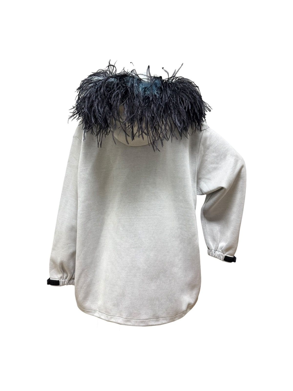 Prada PRADA F/W 2017 Zip-Up Hoodie with Ostrich Feathers Size M / US 6-8 / IT 42-44 - 2 Thumbnail