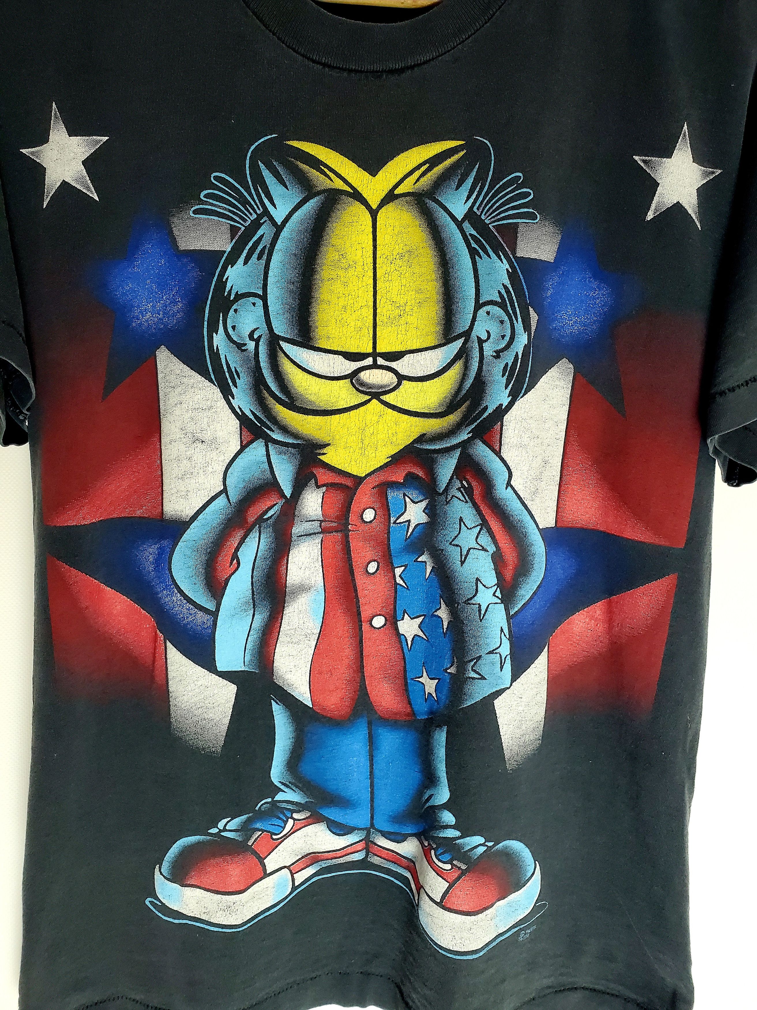 Vintage Vtg Garfield Double Sided Uncle Sam AOP 90s President Small Size US S / EU 44-46 / 1 - 4 Thumbnail