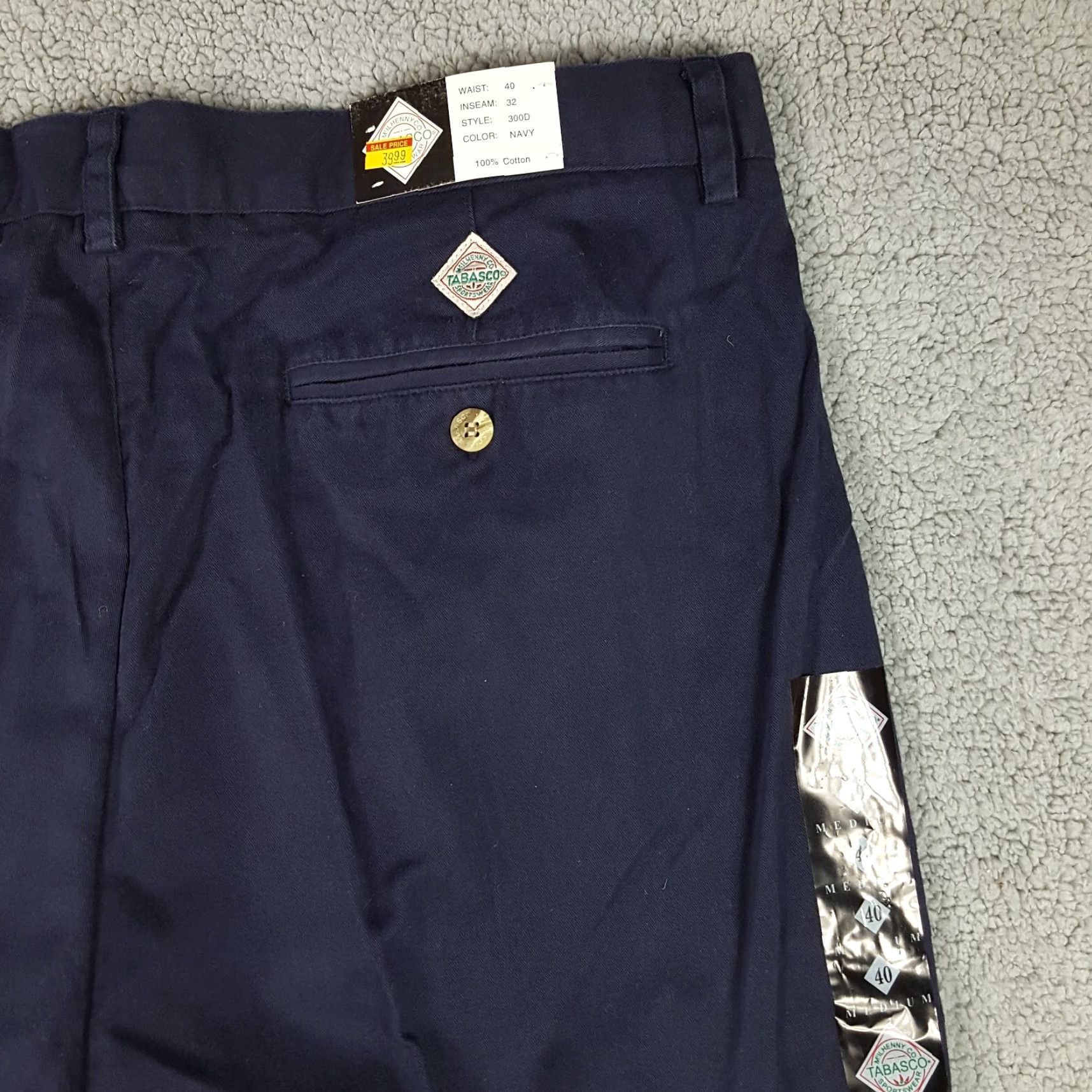 Vintage VINTAGE Tabasco Men's Dress Pants Navy Blue 40x32 Tapered Leg Golf Y2K Retro Casual Size US 40 / EU 56 - 6 Thumbnail