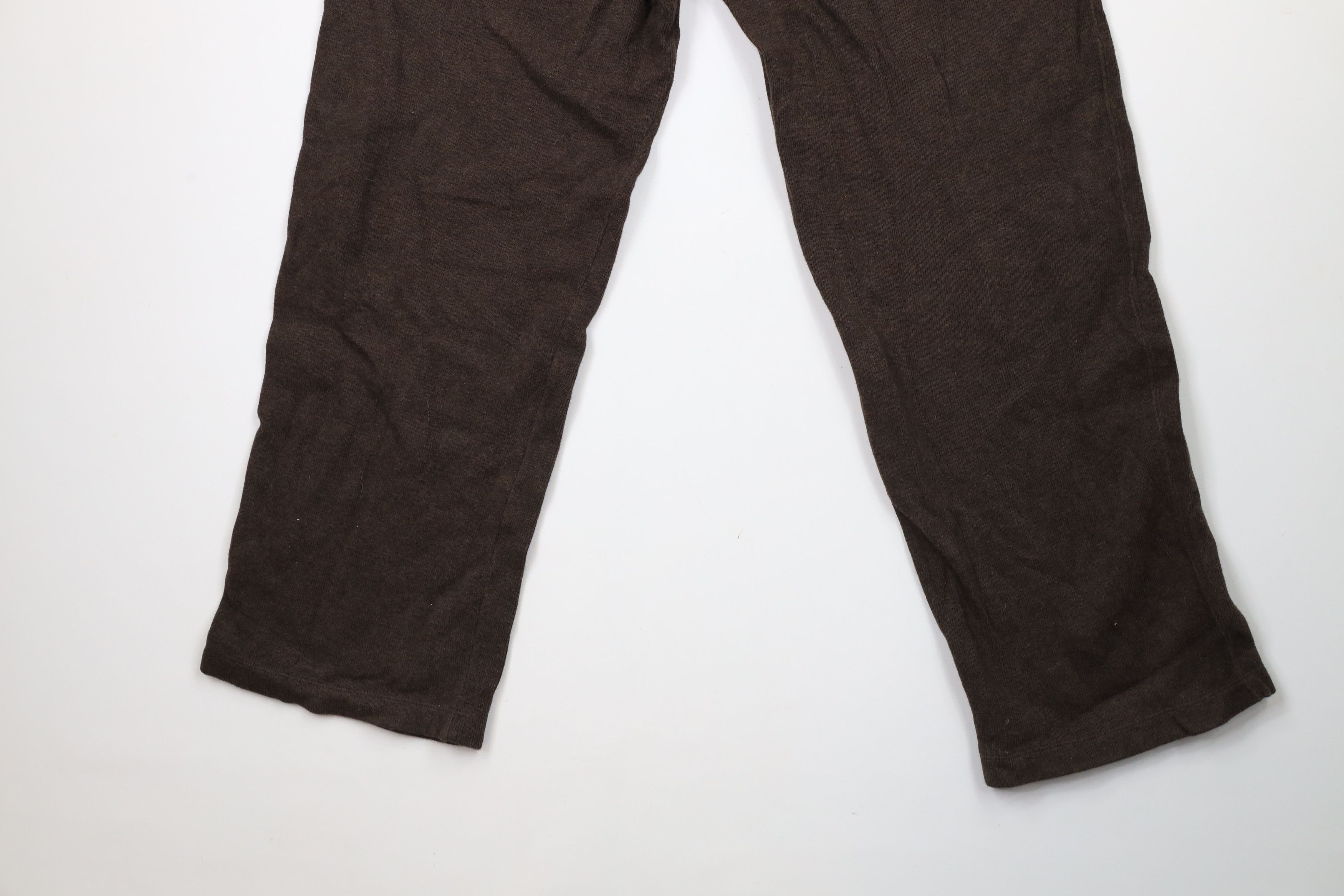 Ralph Lauren × Vintage Vintage Ralph Lauren Ribbed Knit Wide Leg Sweatpants Brown Size US 36 / EU 52 - 13 Thumbnail