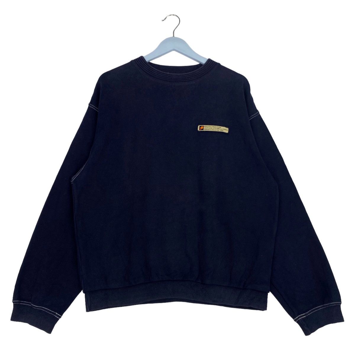 Ellesse × Vintage Vintage Ellesse Small Tag Navy Crewneck Sweatshirt Size L Size US L / EU 52-54 / 3 - 1 Thumbnail