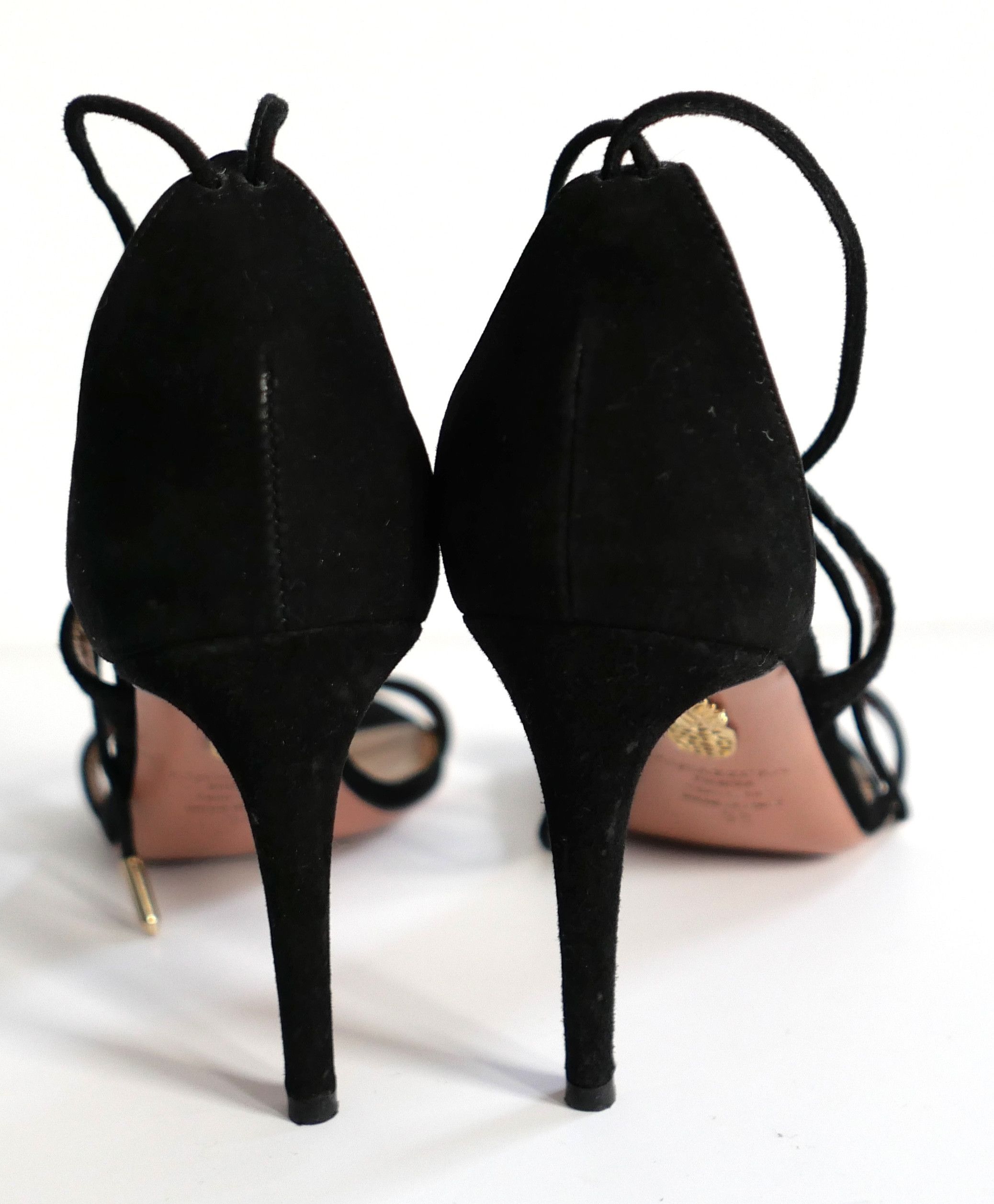 Aquazzura Aquazzura Linda Sandals Heels Black Suede Size US 8 / IT 38 - 3 Thumbnail